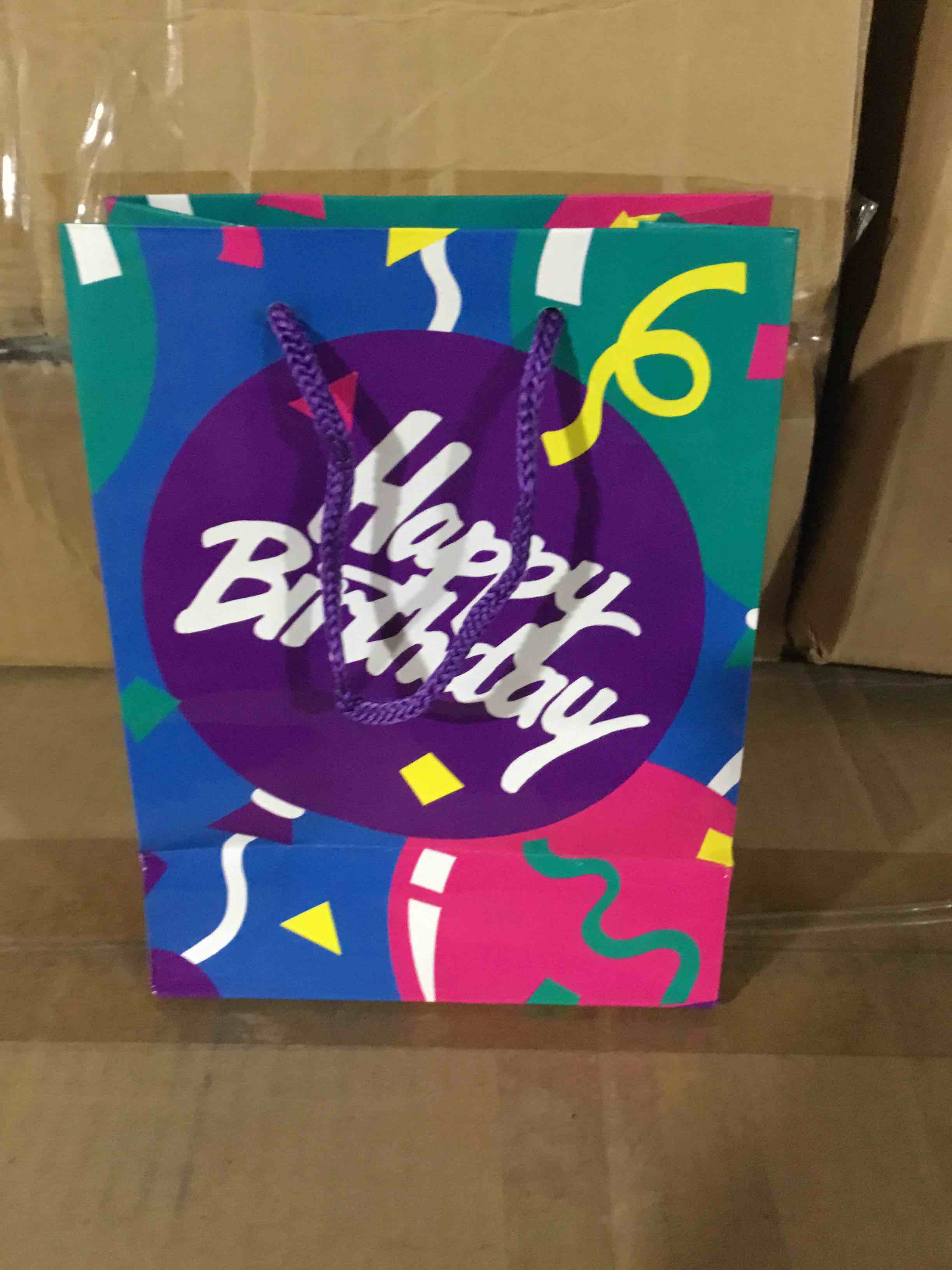 Box of 300 Small Happy Birthday Gift Bags