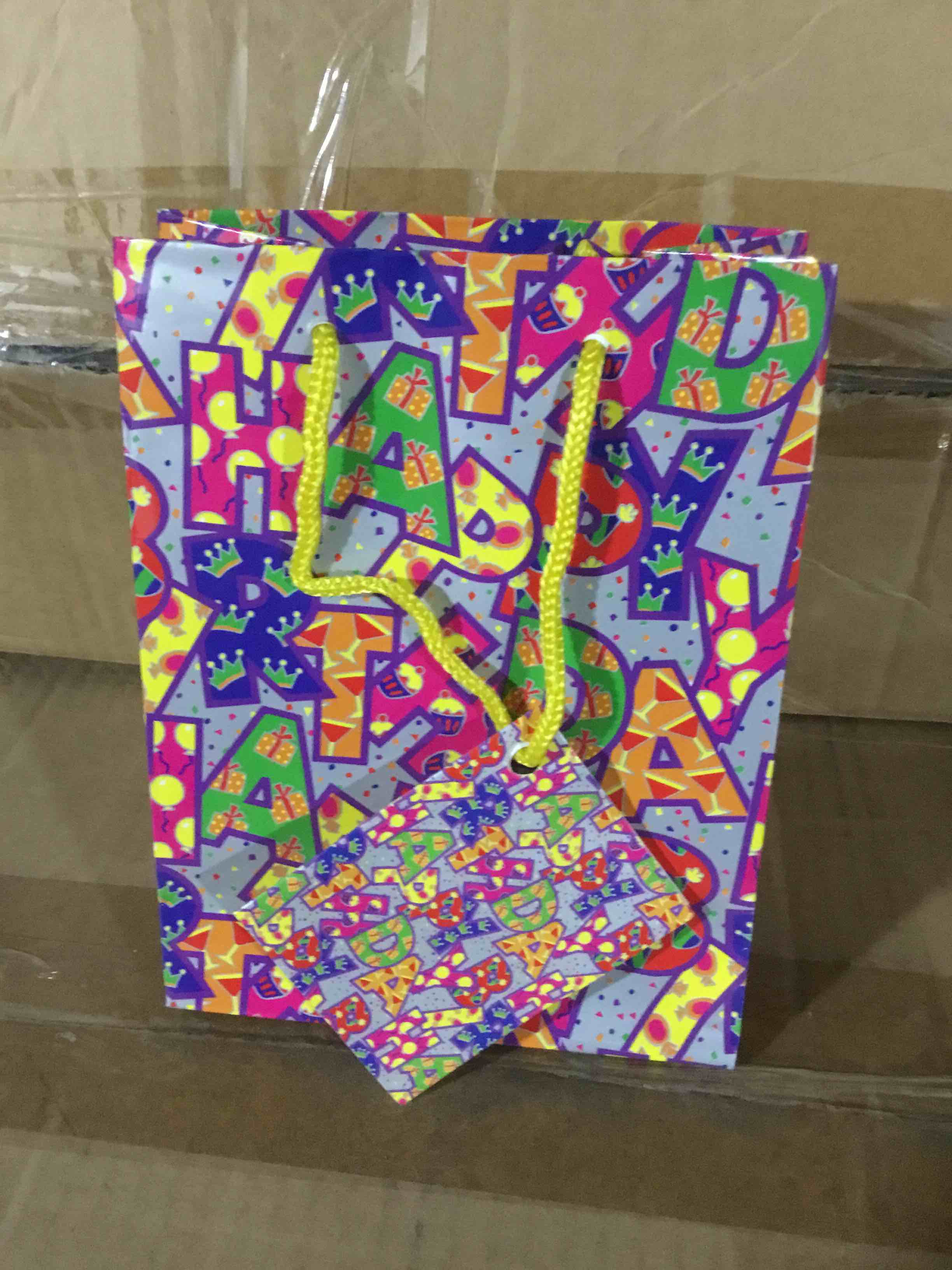Box of 300 Small Happy Birthday Gift Bags