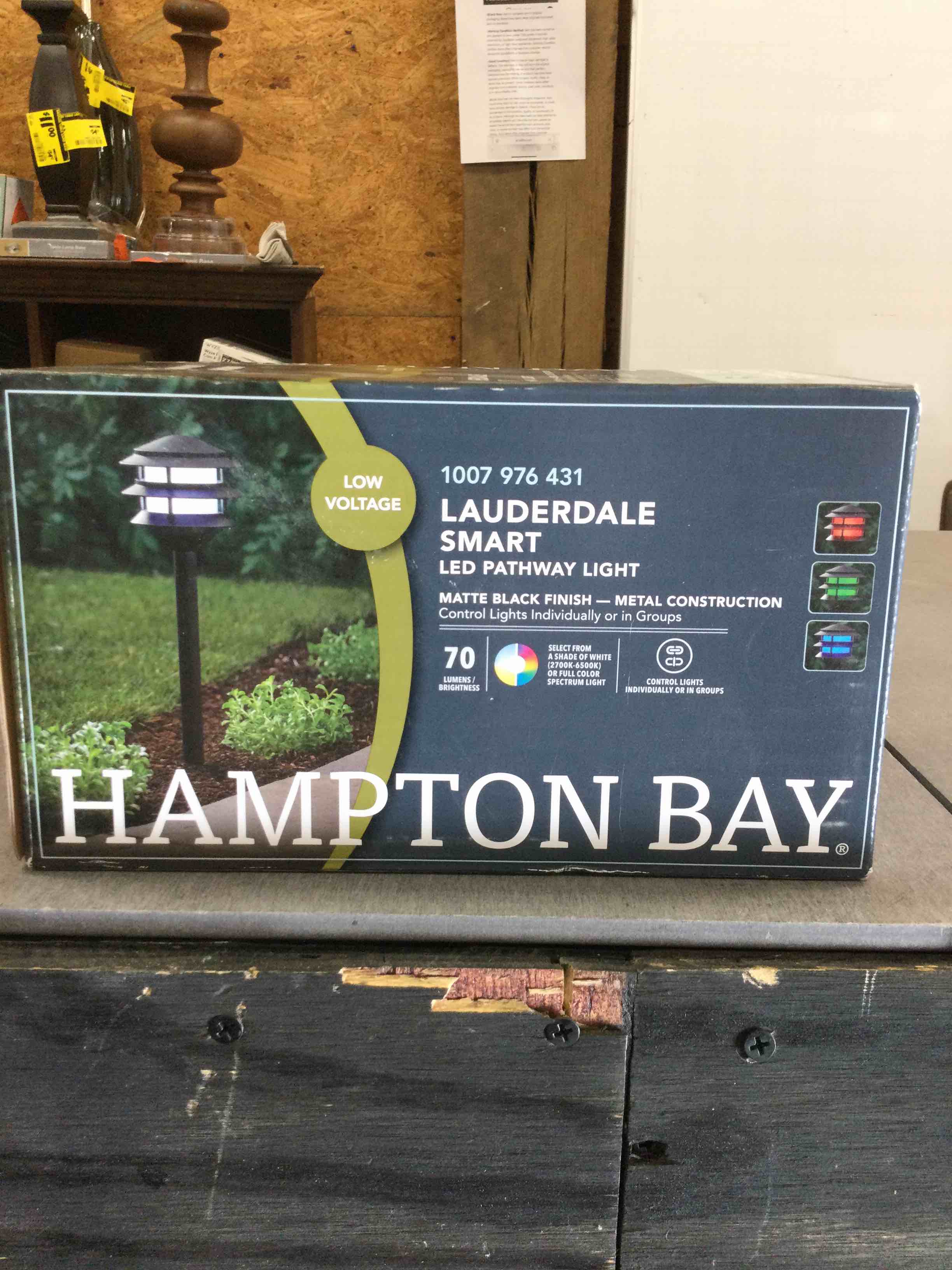 Lauderdale Low Voltage Matte Black Color Changing LED 3-Tier Outdoor Landscape Path Light Powered by Hubspace