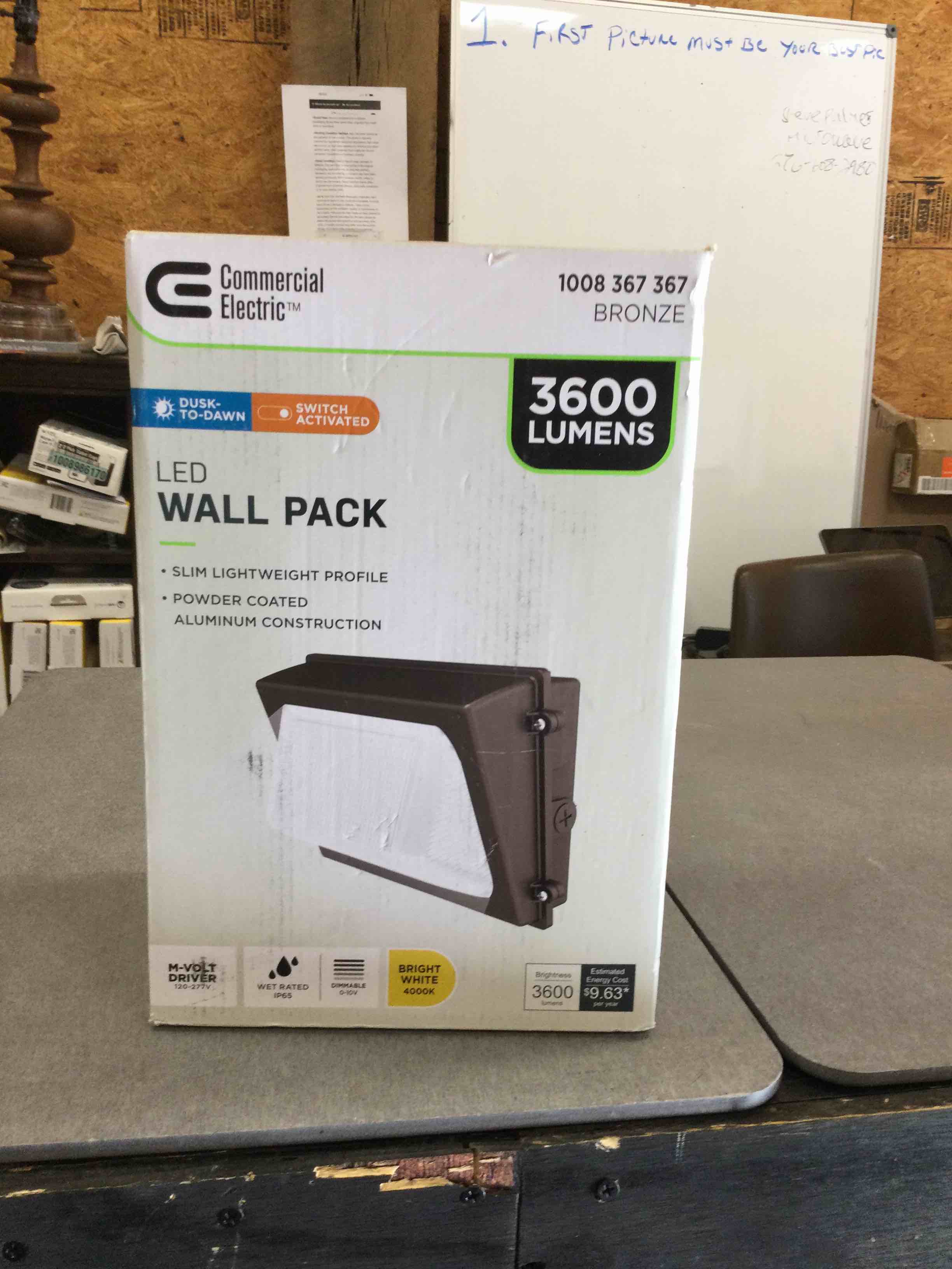 Commercial Electric 100- Watt Equivalent, Integrated LED Bronze Dusk to Dawn Wall Pack Light, 4000K