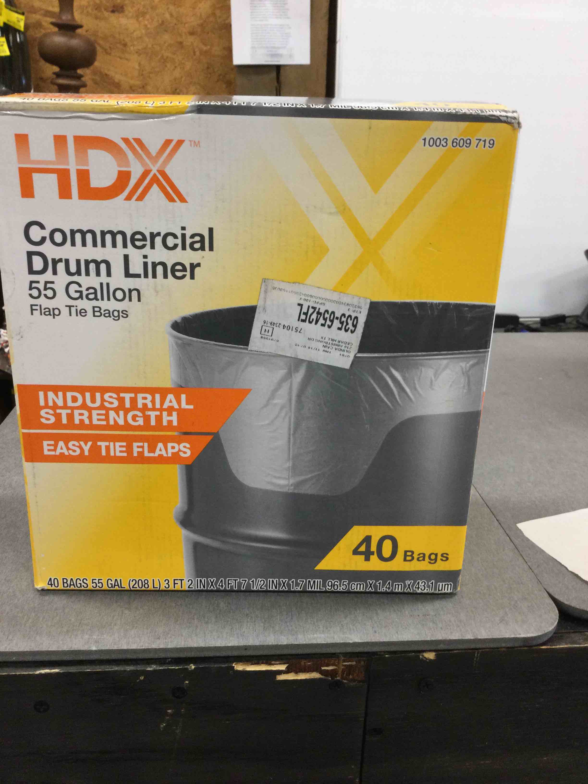 55 Gal. Clear Heavy-Duty Flap Tie Drum Liner Trash Bags (40-Count)