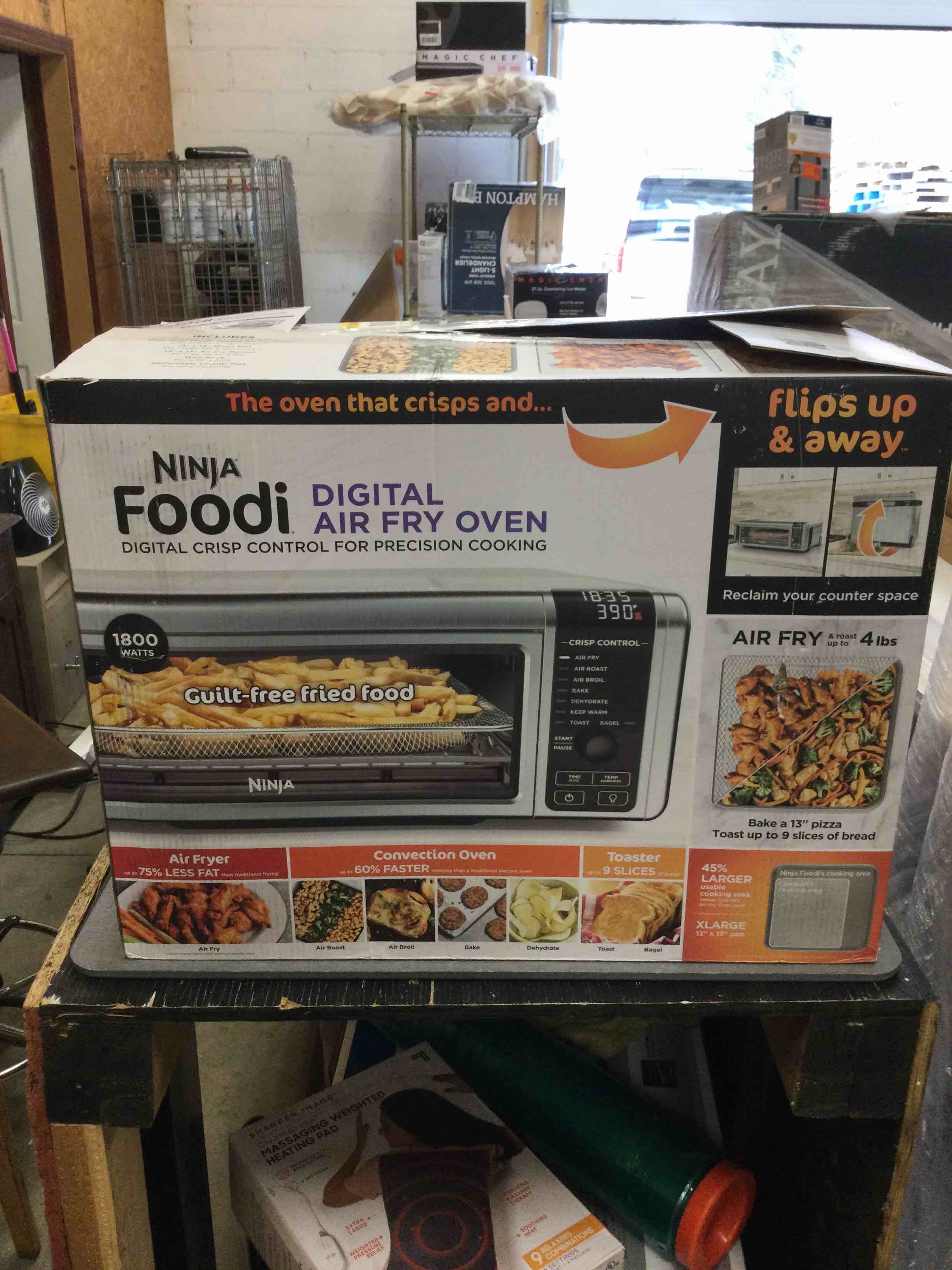 Ninja - Foodi 8-in-1 Digital Air Fry Oven, Toaster, Flip-Away Storage, Dehydrate, Keep Warm - Stainless Steel/Black