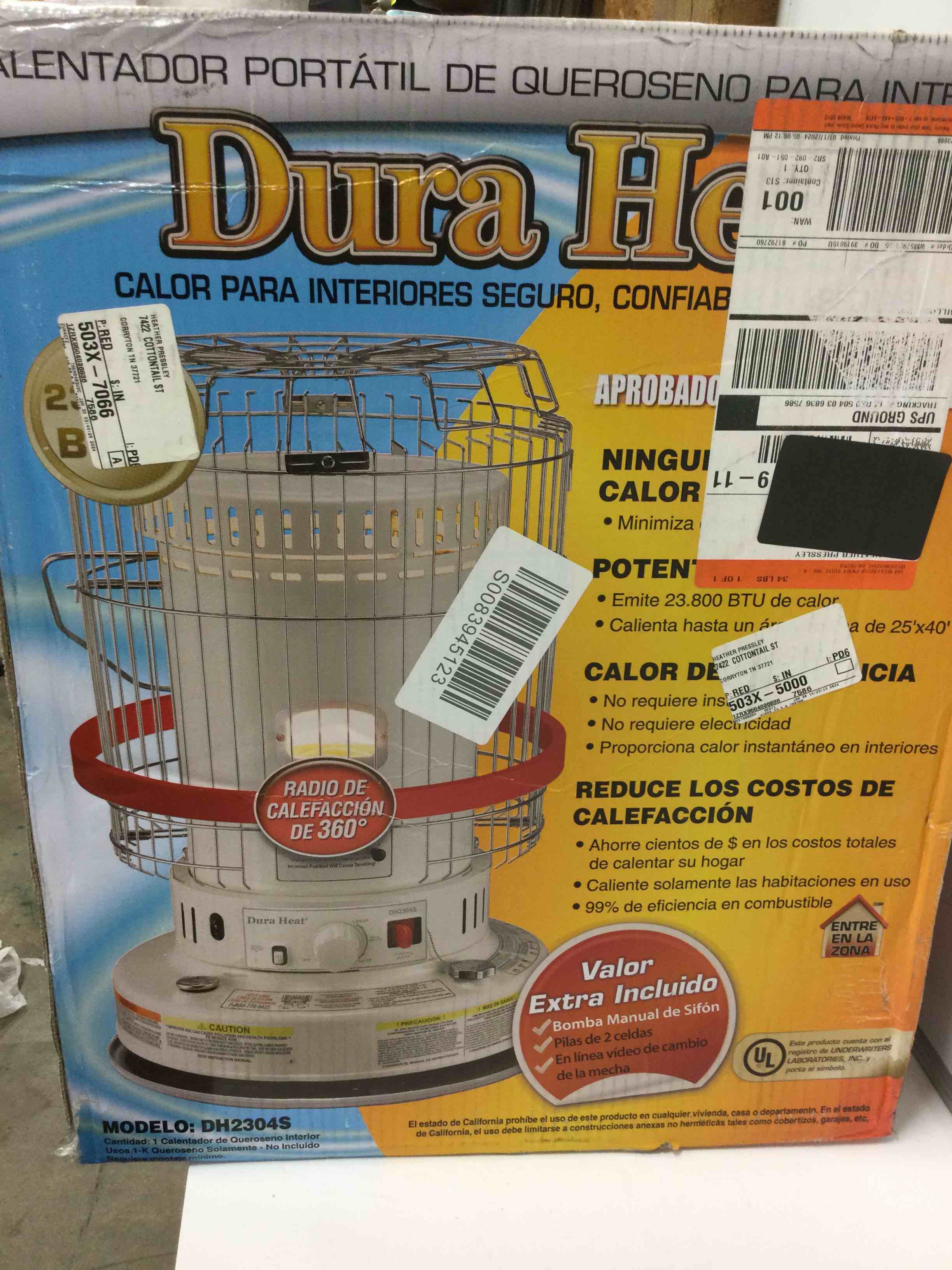 DuraHeat 23,800 BTU Kerosene Radiant Tower Heater