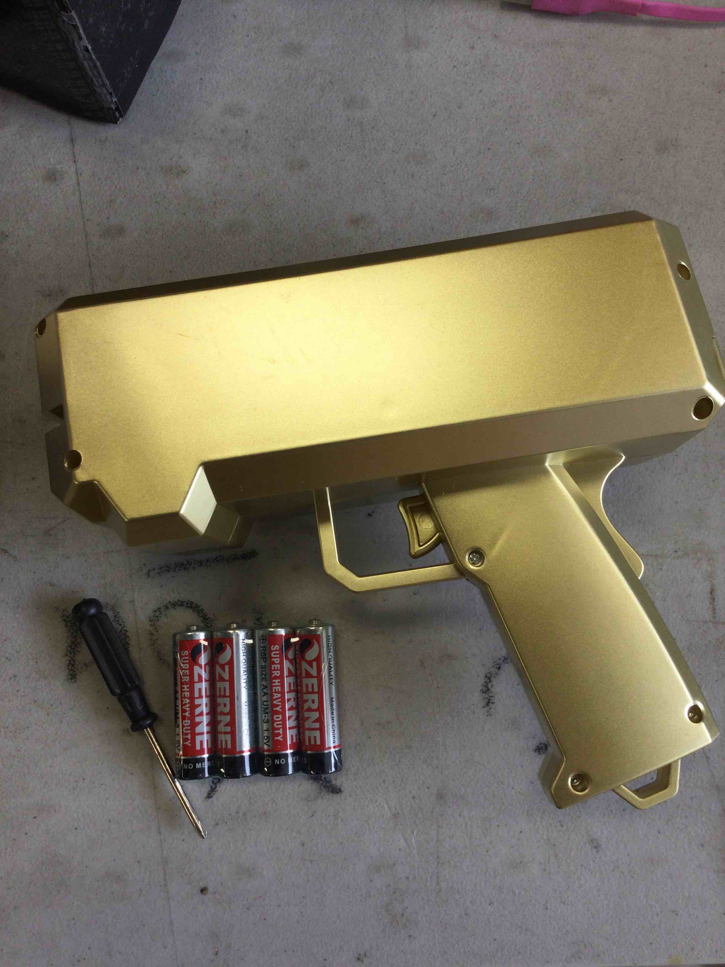 PREZZY Gold Money Gun Shooter with 104 PCS Prop Money, Money Guns Make It Rain Toy Gun, Handheld Spary Cash Gun for Game Movies Party Supplies