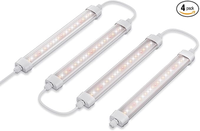 Spider Farmer Glow30 LED Grow Lights Kits, Sunlike Full Spectrum Integrated Plant Waterproof Growing Lamp Supplemental Bars for Grow Tent Indoor Greenhouse Plant Seedling Veg Flower, 4-Pack