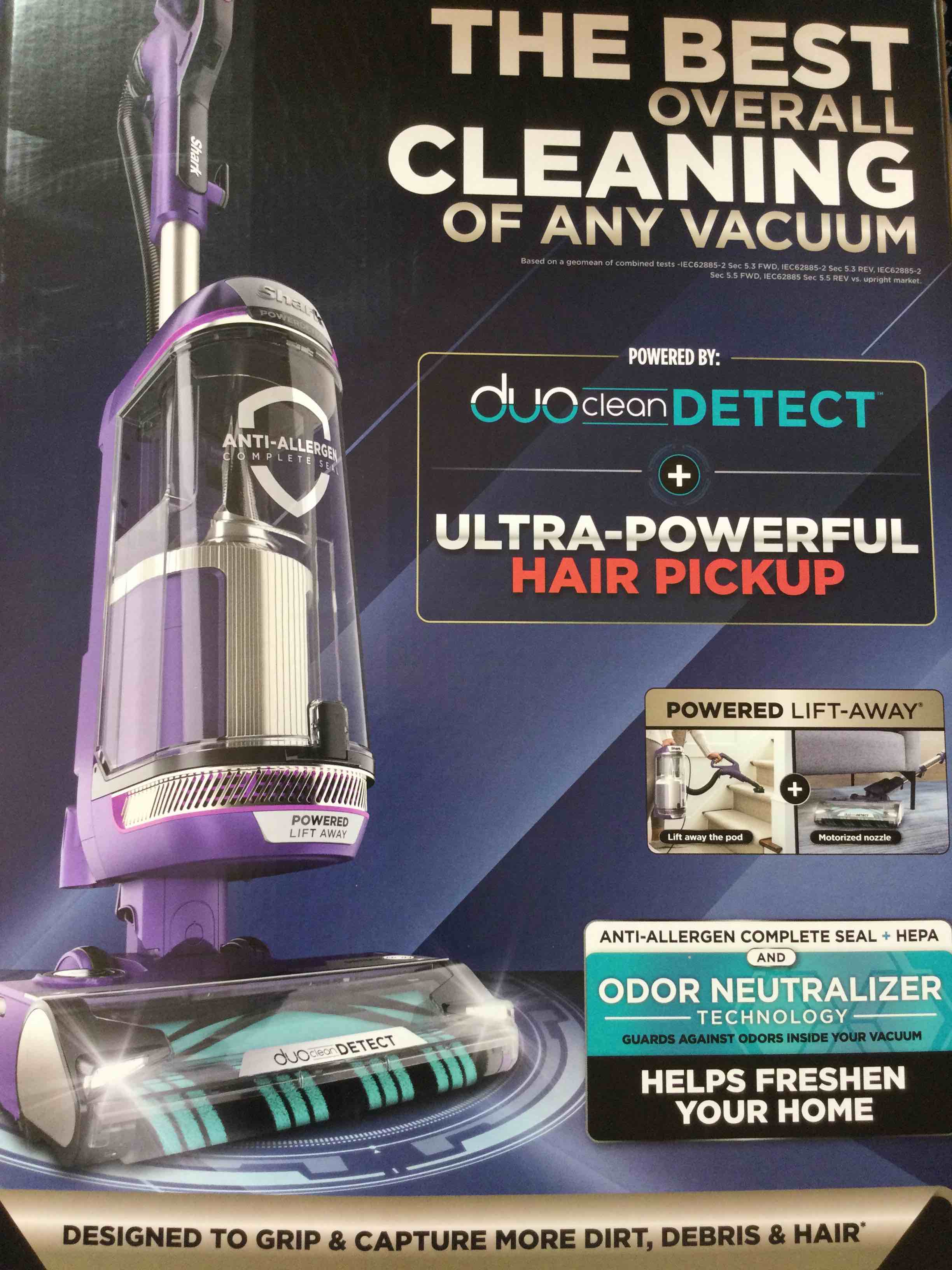 Shark POWERDETECT Upright Vacuum Cleaner with HEPA Filter, Heavy Duty Vacuum with Powerful Suction for Pet Hair Pickup, DuoClean Technology, Powered Lift-Away, Ideal for Carpets & Hardfloors, AZ4002