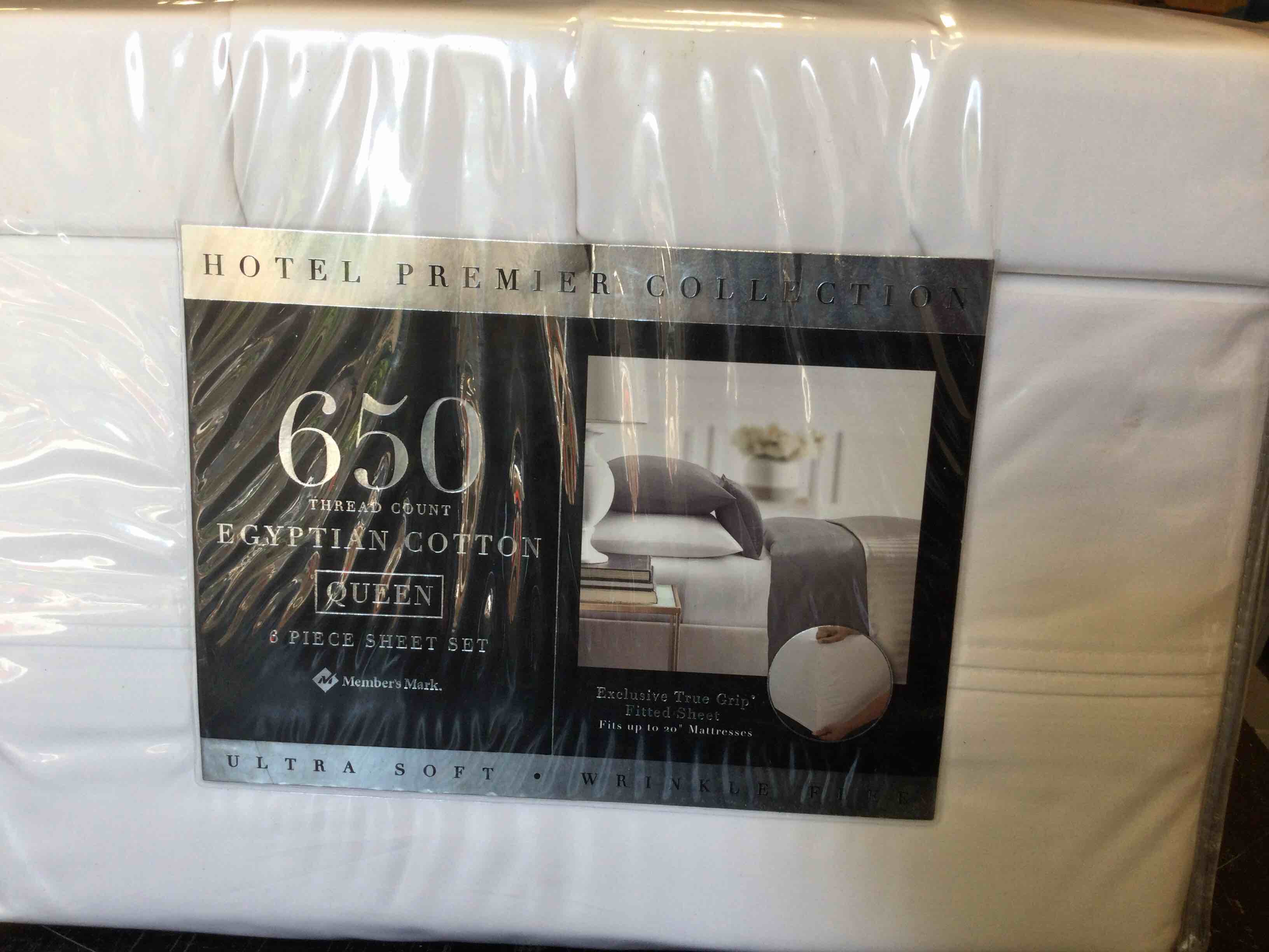Hotel Premier Collection 650 Thread Count Egyptian Cotton 6 Piece Sheet Set - Size Queen - White