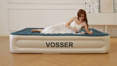 Twin Air Mattress with Built-in Pump,Fast & Easy Inflation/Deflation Inflatable Mattress, Foldable Blow Up Mattress with Storage Bag