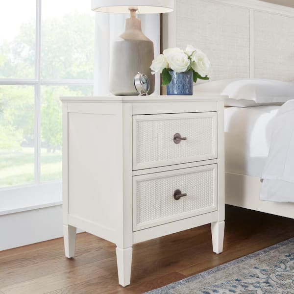Marsden Cane Night Stand - Ivory