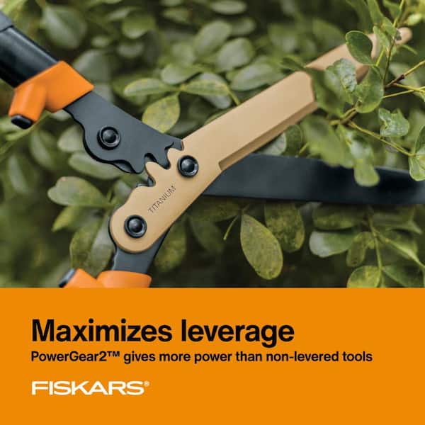 Fiskars Titanium Coated Blades, 23 in. PowerGear 2 Hedge Shears