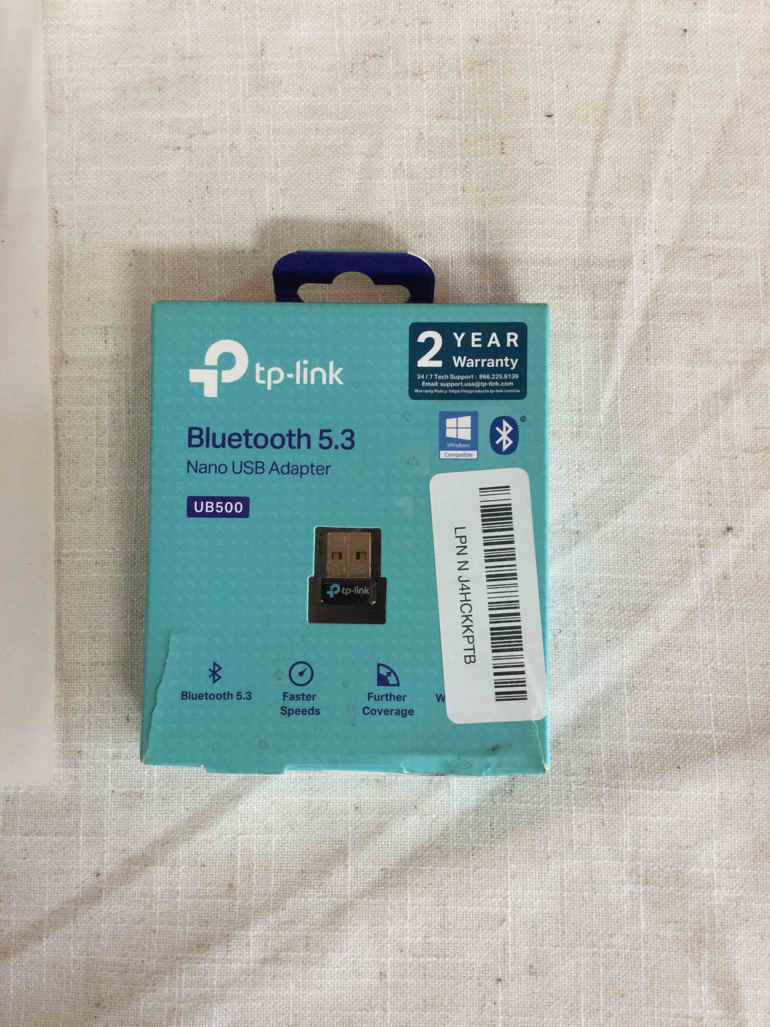 TP-Link USB Bluetooth Adapter for PC, Bluetooth 5.3 Dongle Receiver, Plug and Play, Nano Design, EDR & BLE, Supports Windows 11/10/8.1/7 for Desktop, Laptop, PS5/PS4/Xbox Controller (UB500)