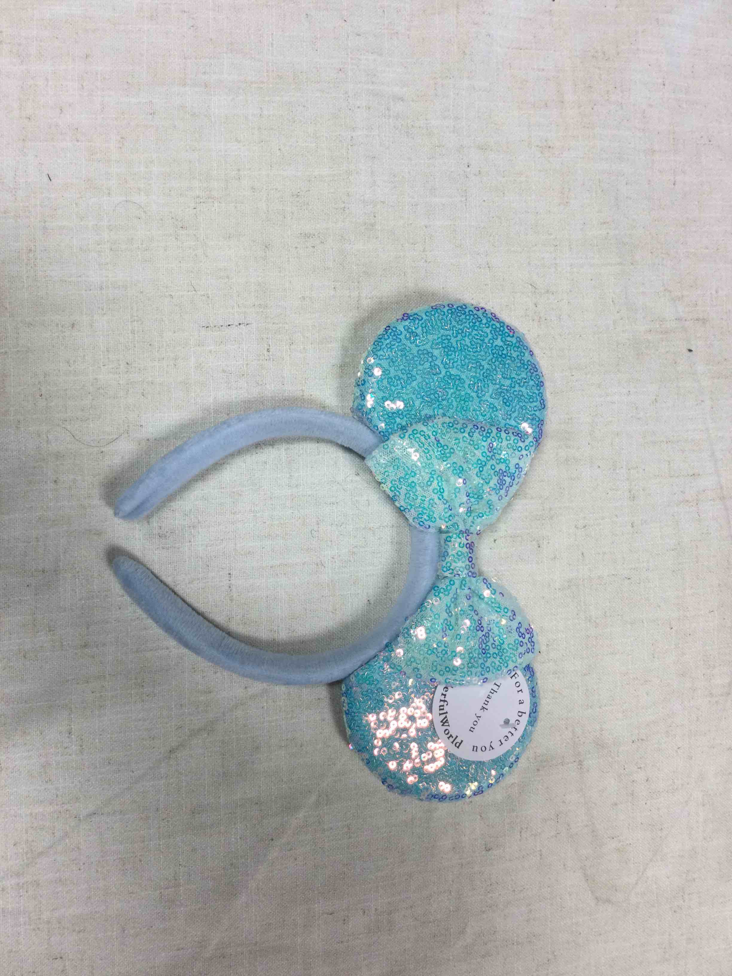 Blue Sequin Ears Headband 