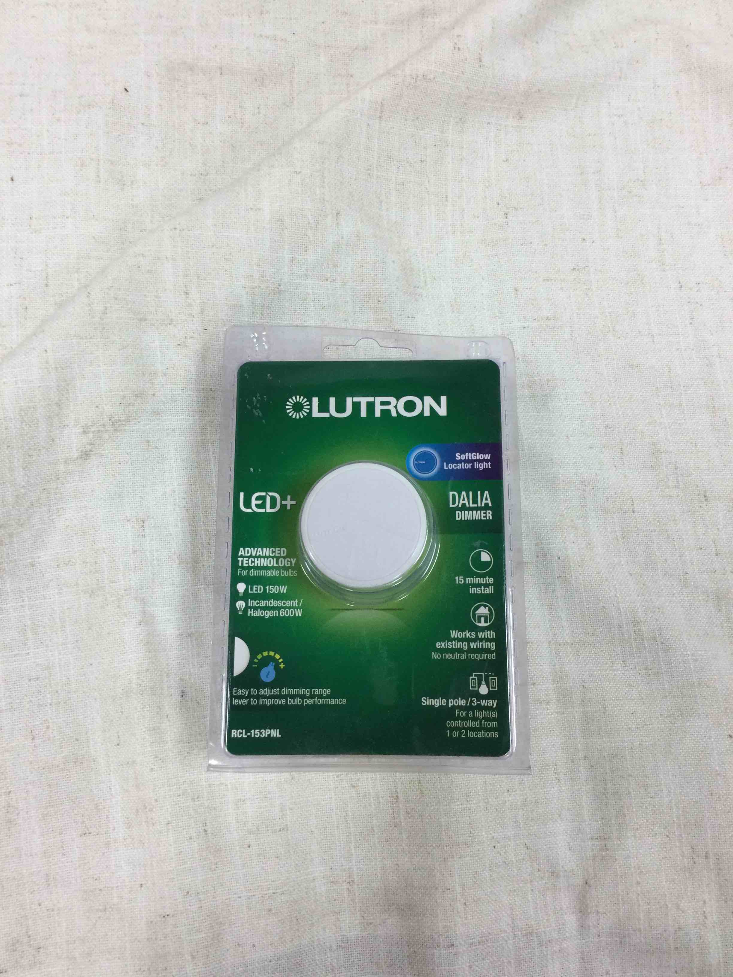 Lutron Dalia LED+ Single-Pole/3-Way White Illuminated LED Rotary Light Dimmer