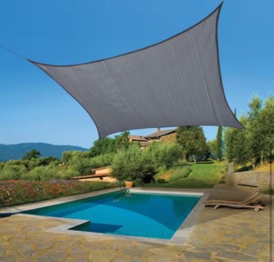 Vigoro 12ft x 12ft Square Sun Shade- Stone Gray