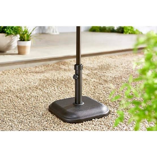 StyleWell 26in Concrete and Resin Umbrella Base, Black Finish