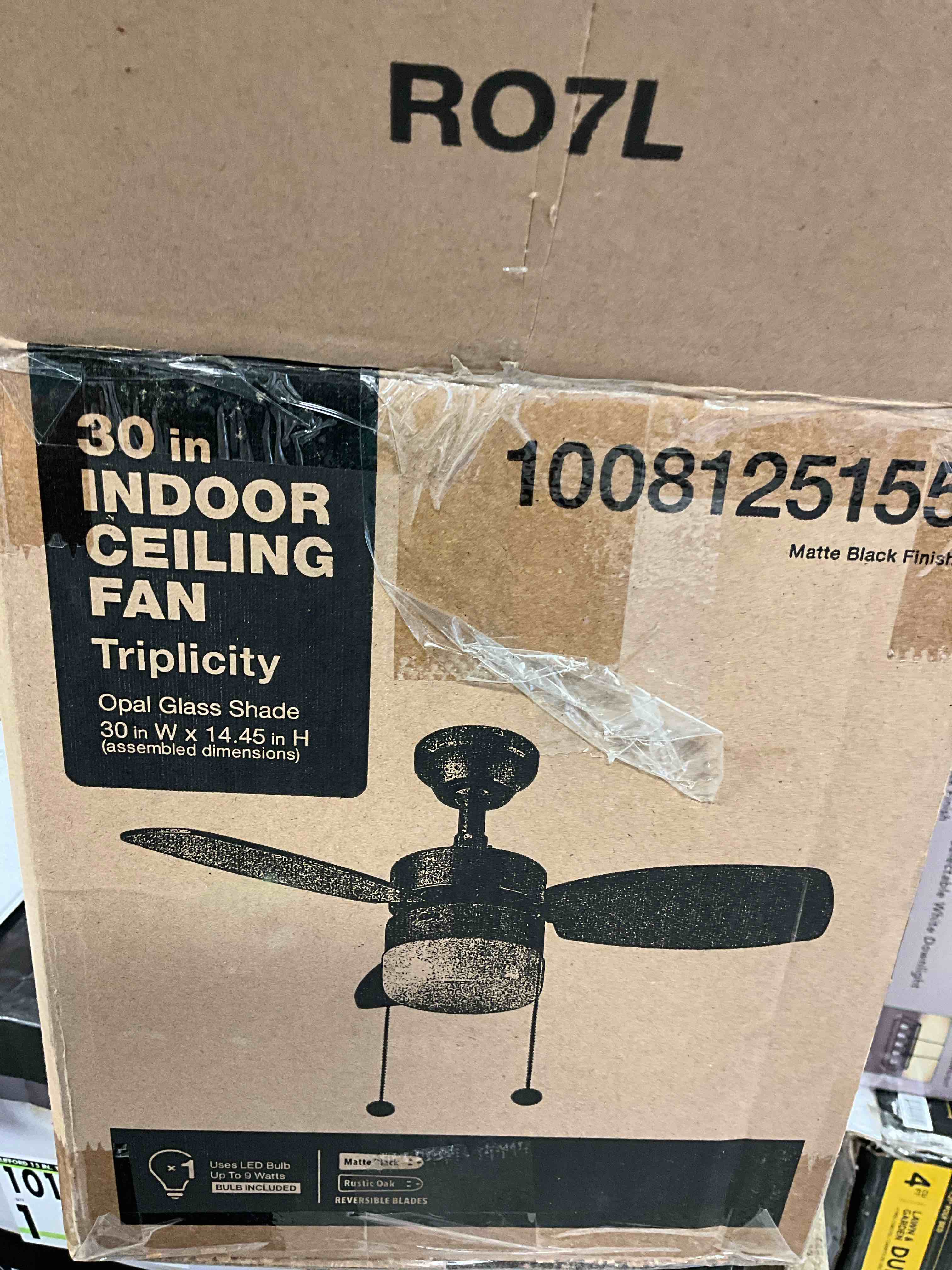 Triplicity 30 in. Indoor LED Matte Black Ceiling Fan with Light