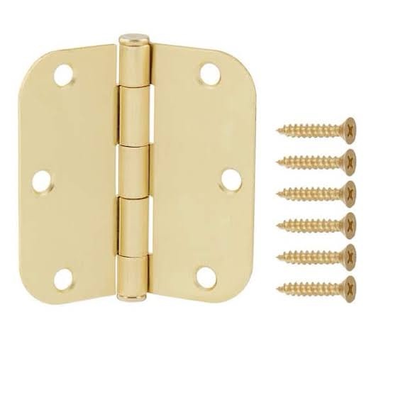 24-Pack 3-1/2 in. x 5/8 in. Radius Satin Brass Door Hinge Value Pack