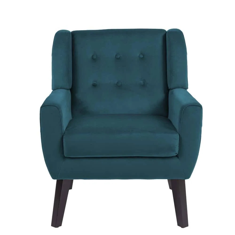 Blue Velvet Upholstery Arm Chair (Set of 1)
