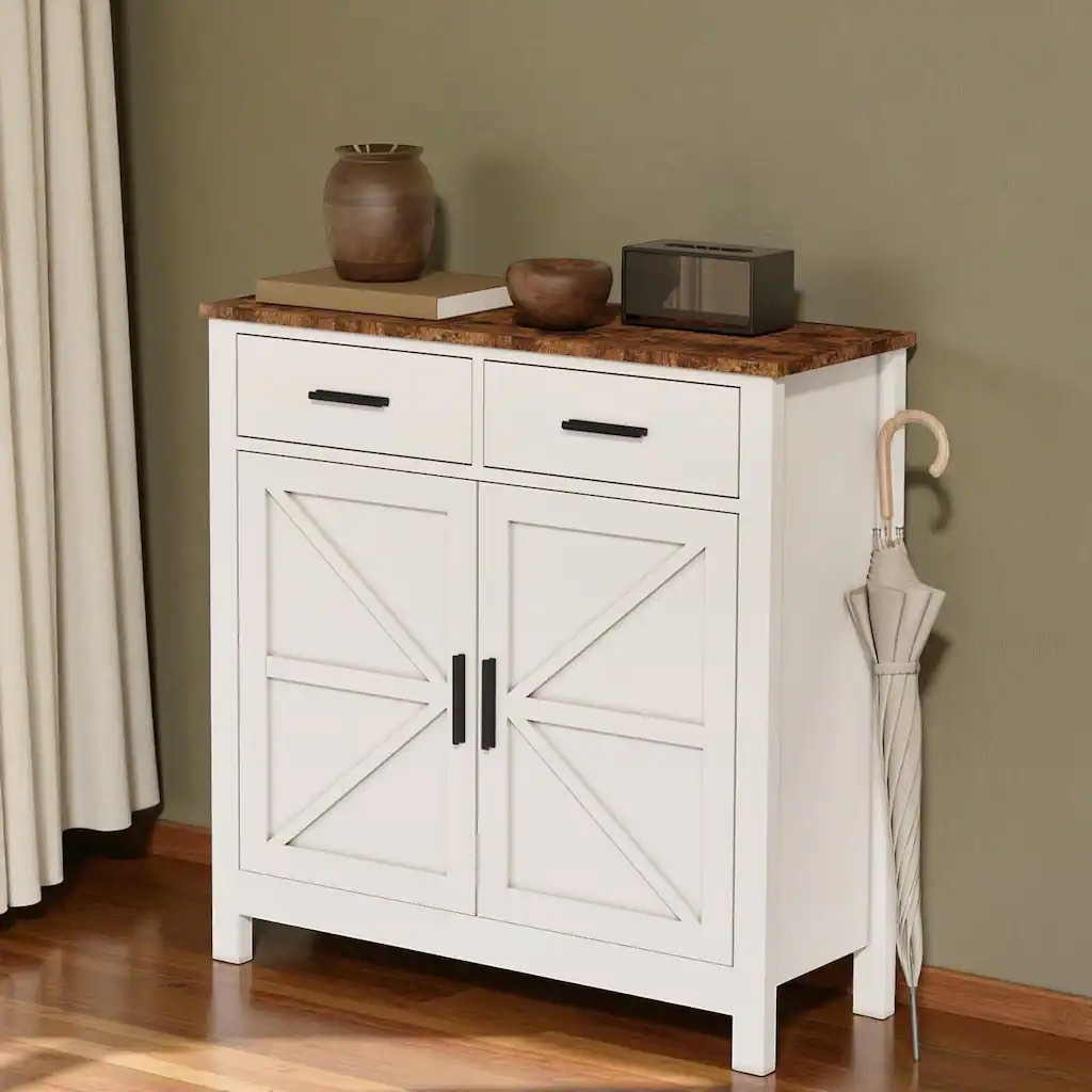 Classic Kitchen Storage Floor Sideboard Buffet Cabinet,Coffee Bar with 2 Drawers,2 Doors
