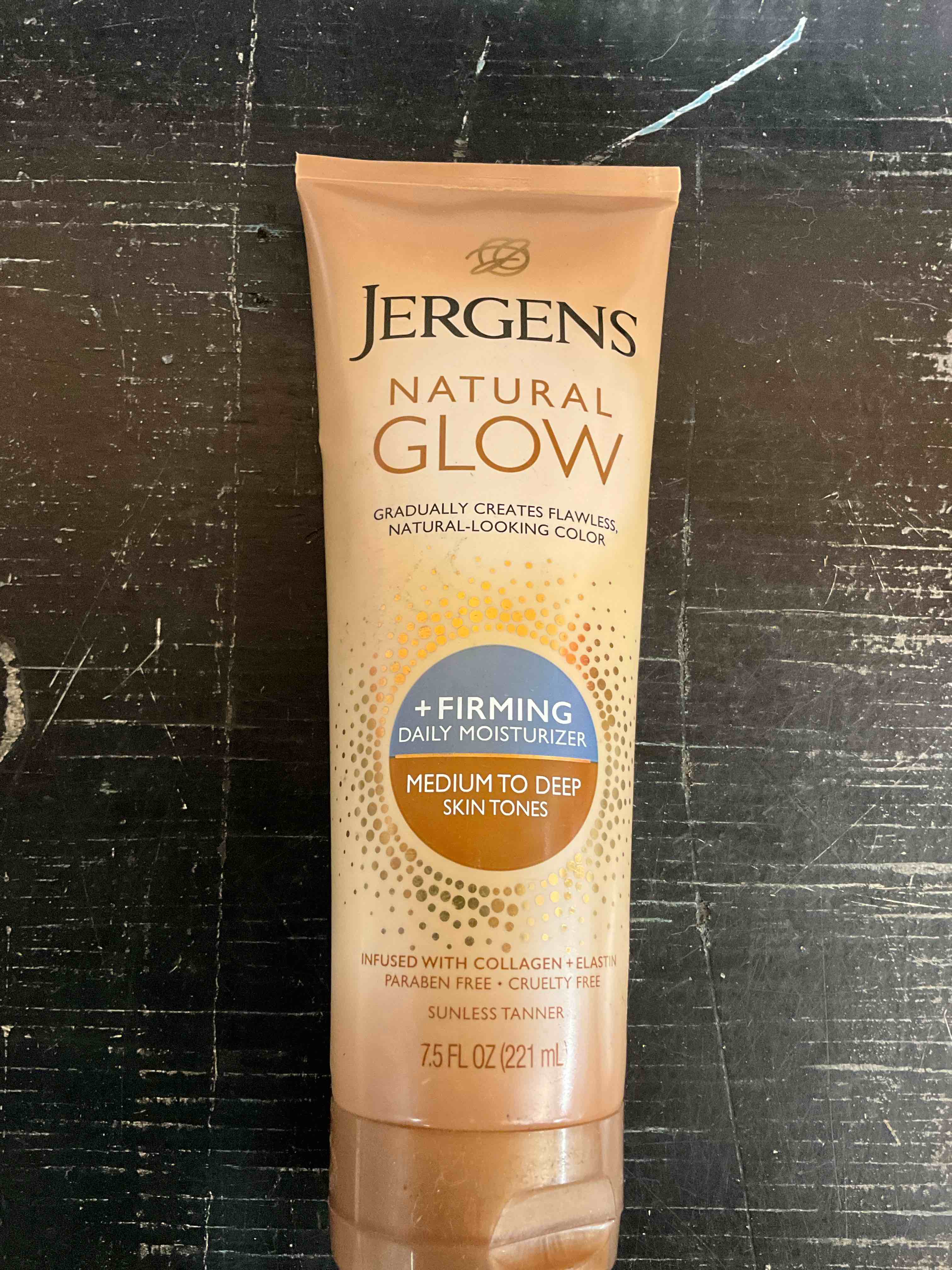 Condition photo showing New/Like New for Jergens Natural Glow + Firming Daily Moisturizer Medium to Tan Skin Tones 7.5oz Medium to Deep Skin Tone 7.5 Fl Oz (Pack of 1) 7.5 Ounce ( Pack of 1)