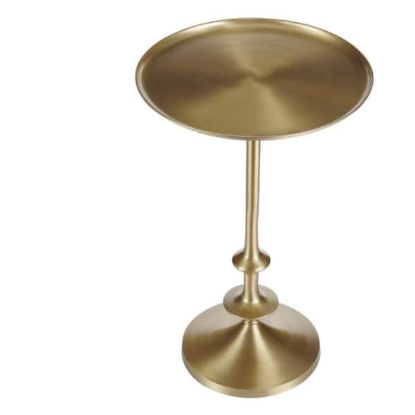 Bellkirk Round Gold Metal Accent Table (14.5 in. W x 22.25 in. H)