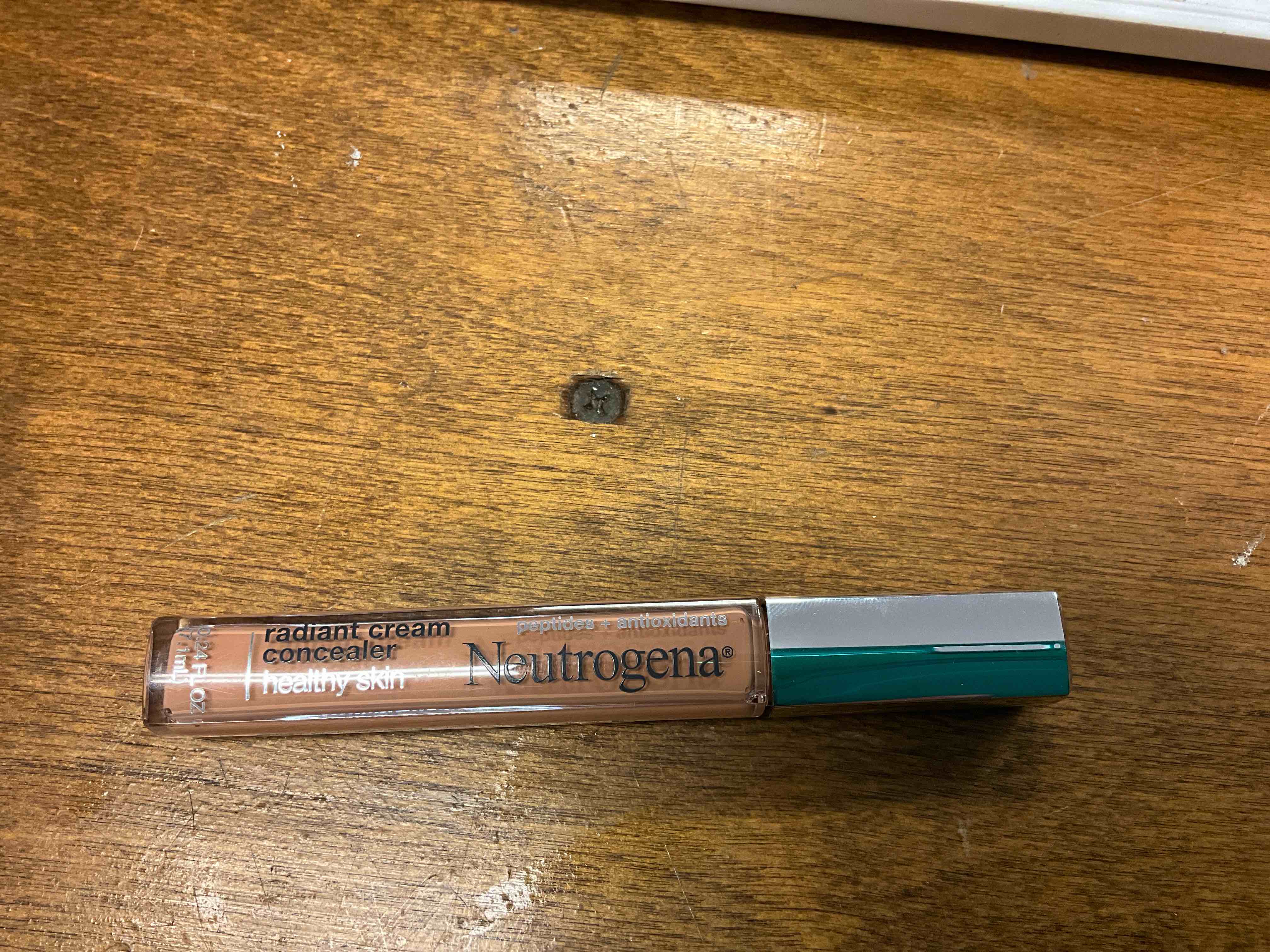 Condition photo showing Good Condition for neutrogena healthy skin radiant brightening cream with peptides & vitamin e antioxidant, lightweight perfecting concealer cream, non-comedogenic, almond medium 02 with warm undertones, 0.24 oz