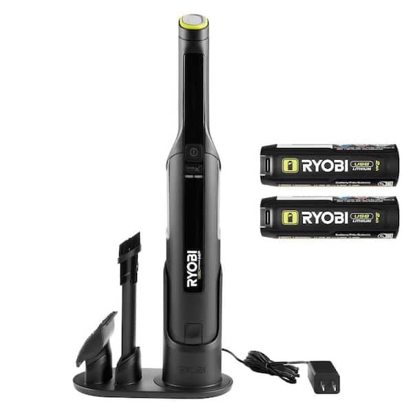 Previously Owned. Working Condition Verified. USB Lithium HP Compact Hand Vacuum Cleaner Kit with (2) USB Lithium 2.0 Ah Batteries and Charger