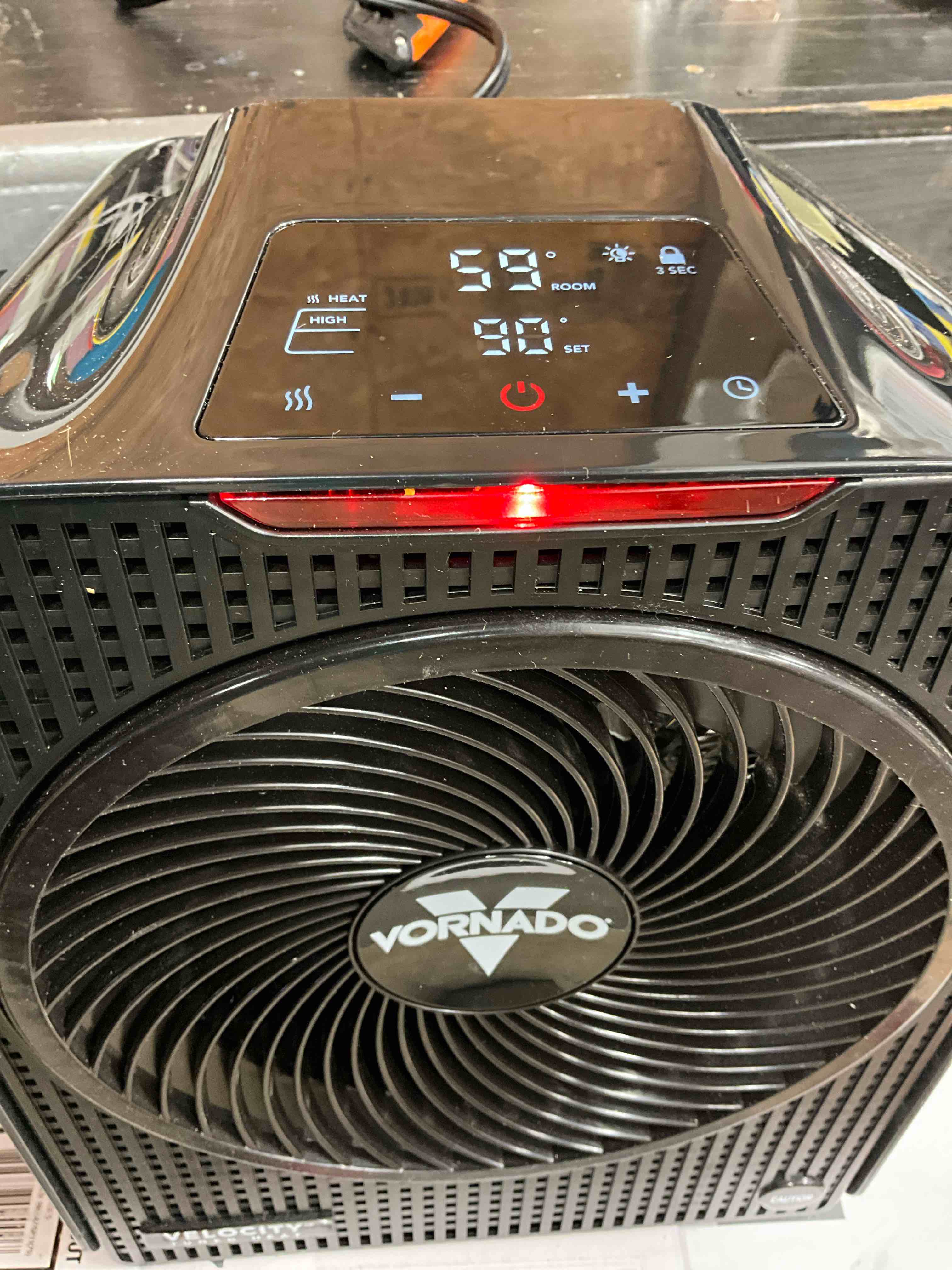 Condition photo showing New/Like New for Working Condition Verified. Forced Air Velocity 5 Whole Room 1500-Watt 5118 BTU Electric Space Fan Electric Heater Furnace, Black