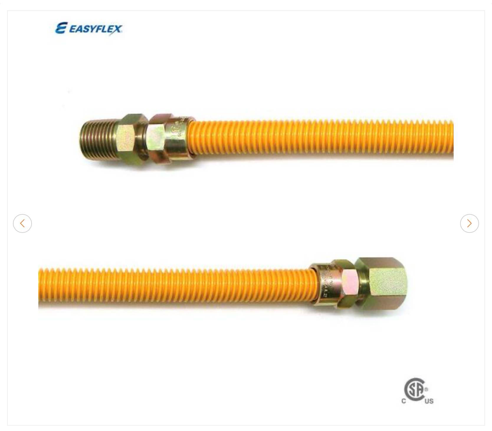 1/2 in. mip x 1/2 in. fip x 36 in. coated stainless steel gas connector (5/8 in. o.d.) 125,000 btu