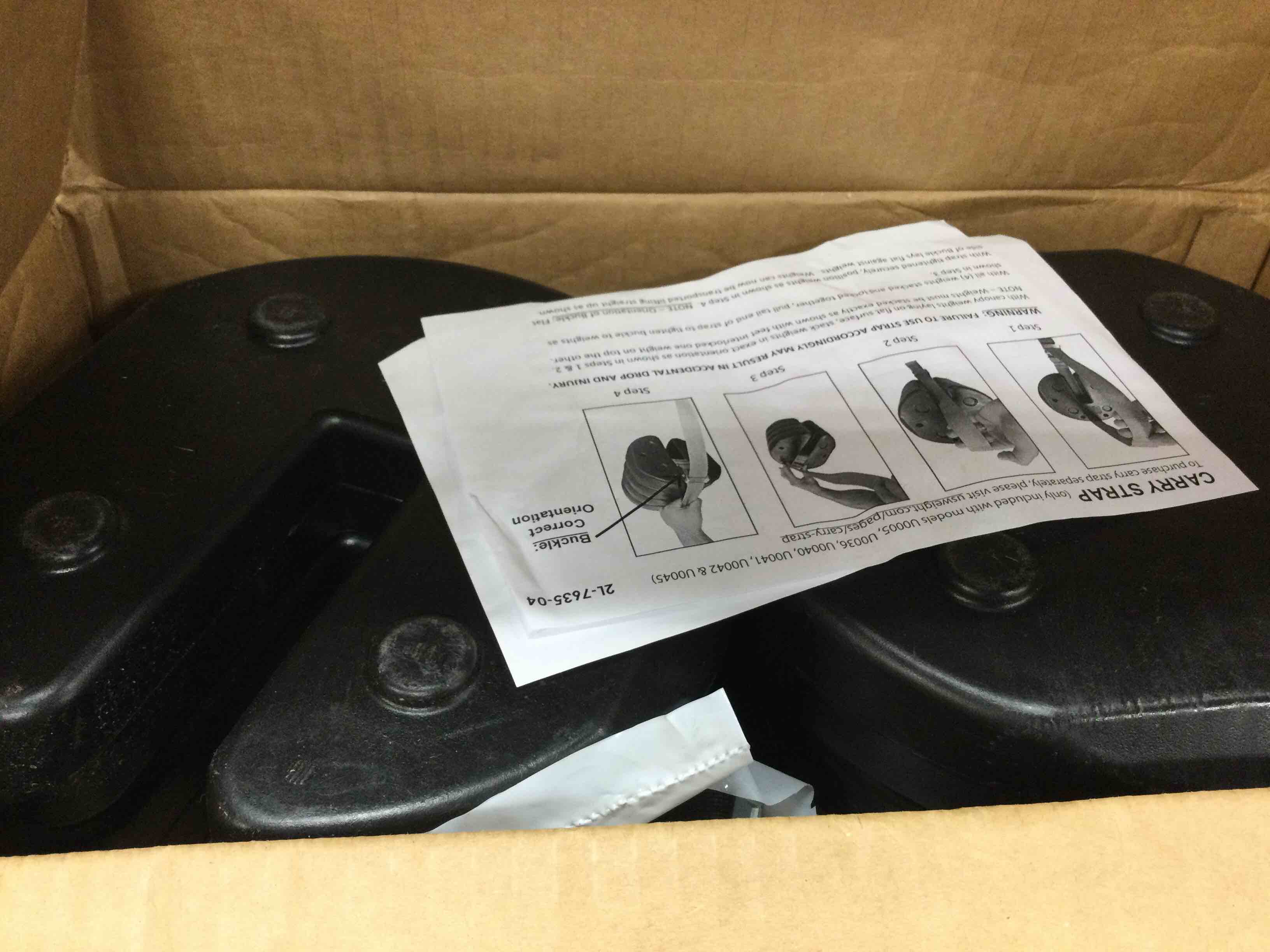 Condition photo showing New/Like New for us weight 40 pound canopy weight set of 4 and carry strap with no-pinch design - easy installation and removal to secure tents, canopies, and umbrellas at outdoor events 40lb