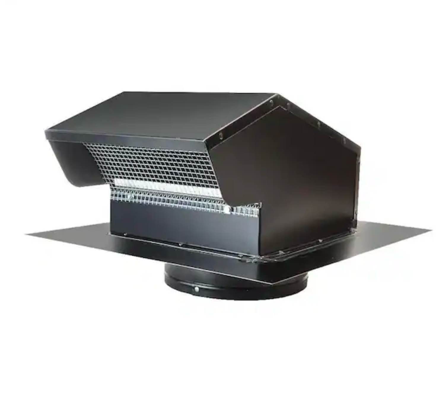 7 in. goose neck vent - roof cap in black