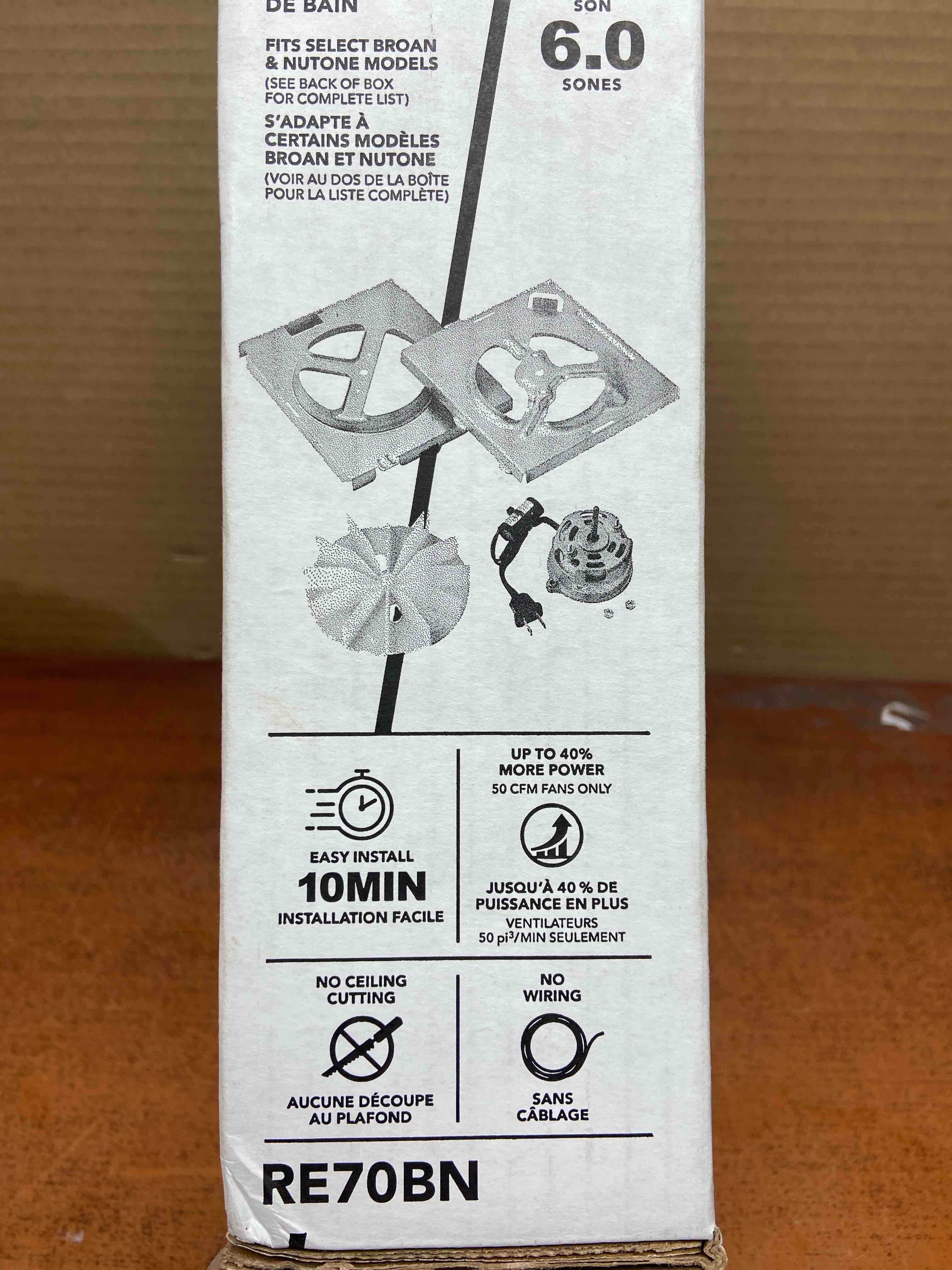 Condition photo showing Good Condition for broan-nutone re70bn 70 cfm bathroom exhaust fan replacement motor kit, easy diy replacement motor kit for 70 cfm and 50 cfm bath fans, white
