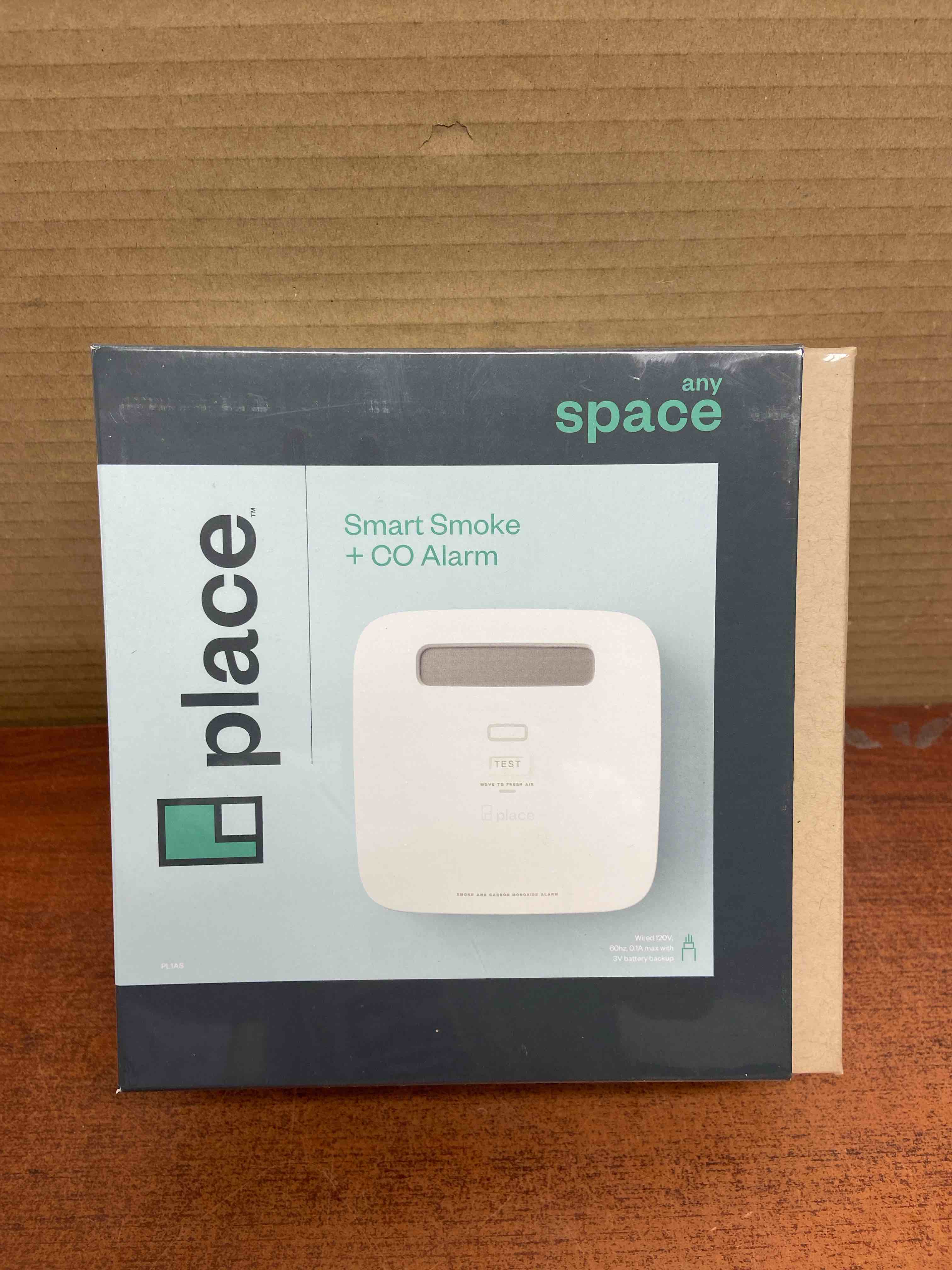 any space-smart smoke and carbon monoxide detector and alarm-hardwired with battery backup pl1as
