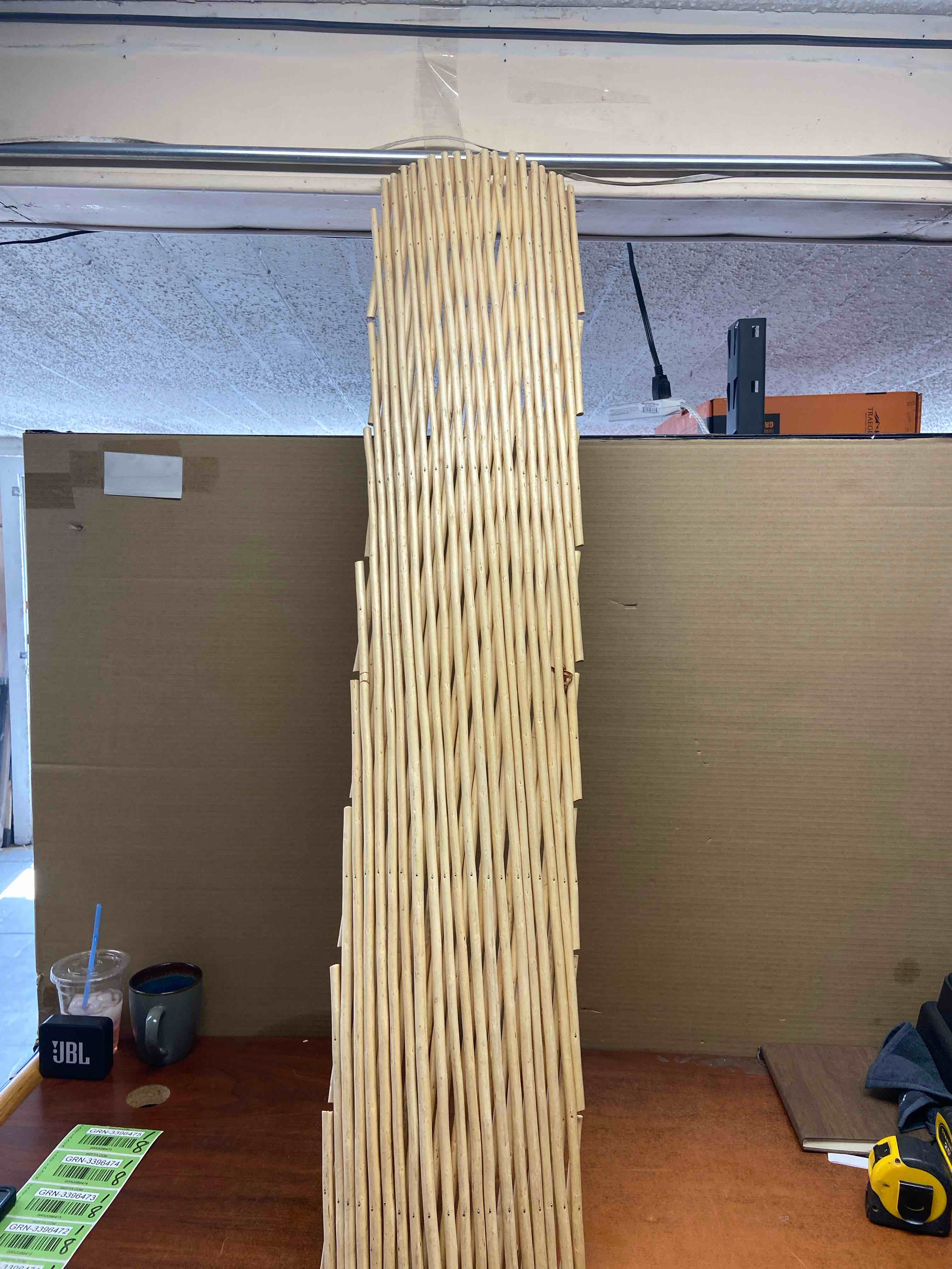 Condition photo showing New/Like New for folding bamboo lattice 