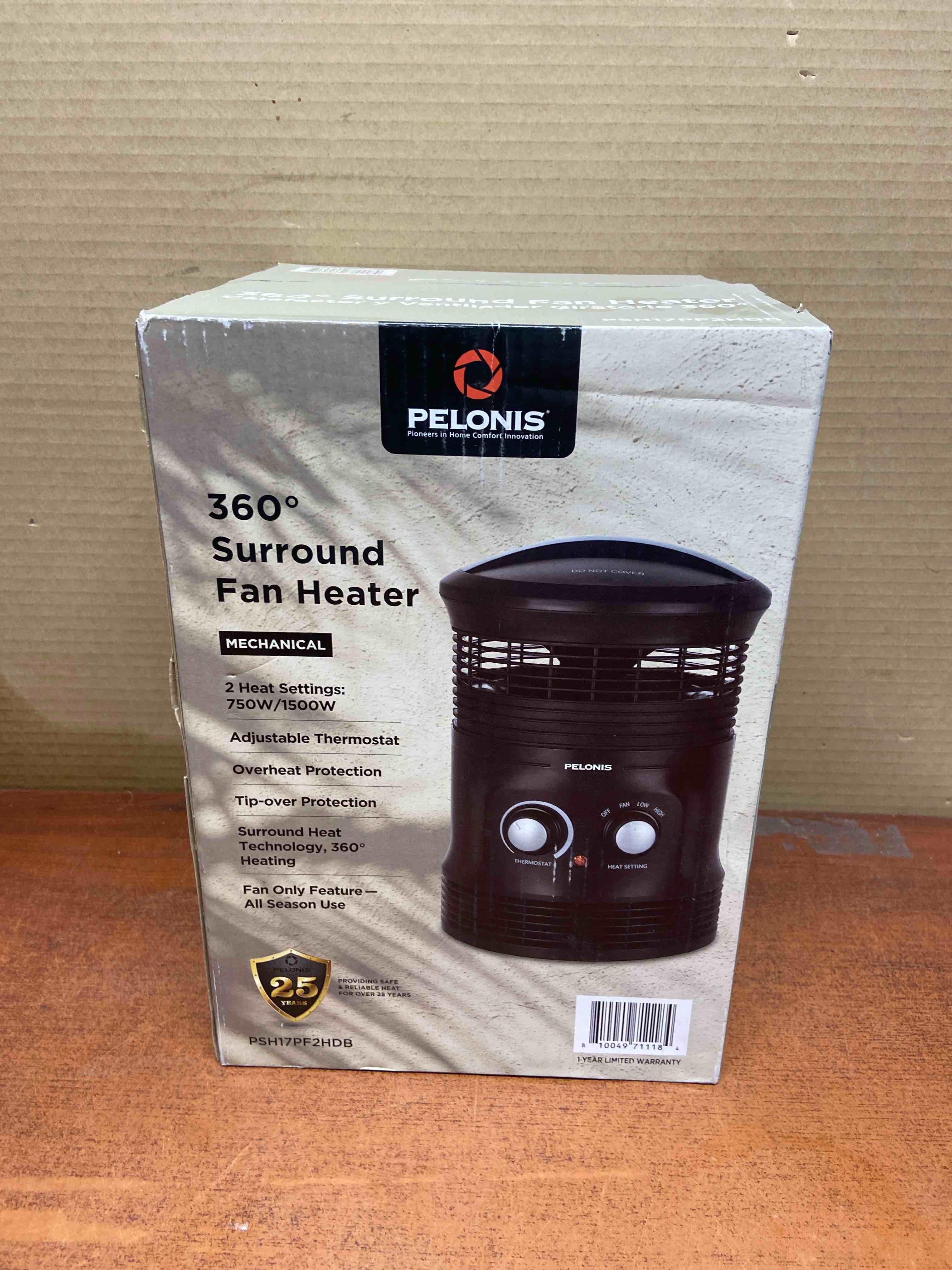 pelonis 1500-watt 360° surround fan heater, black