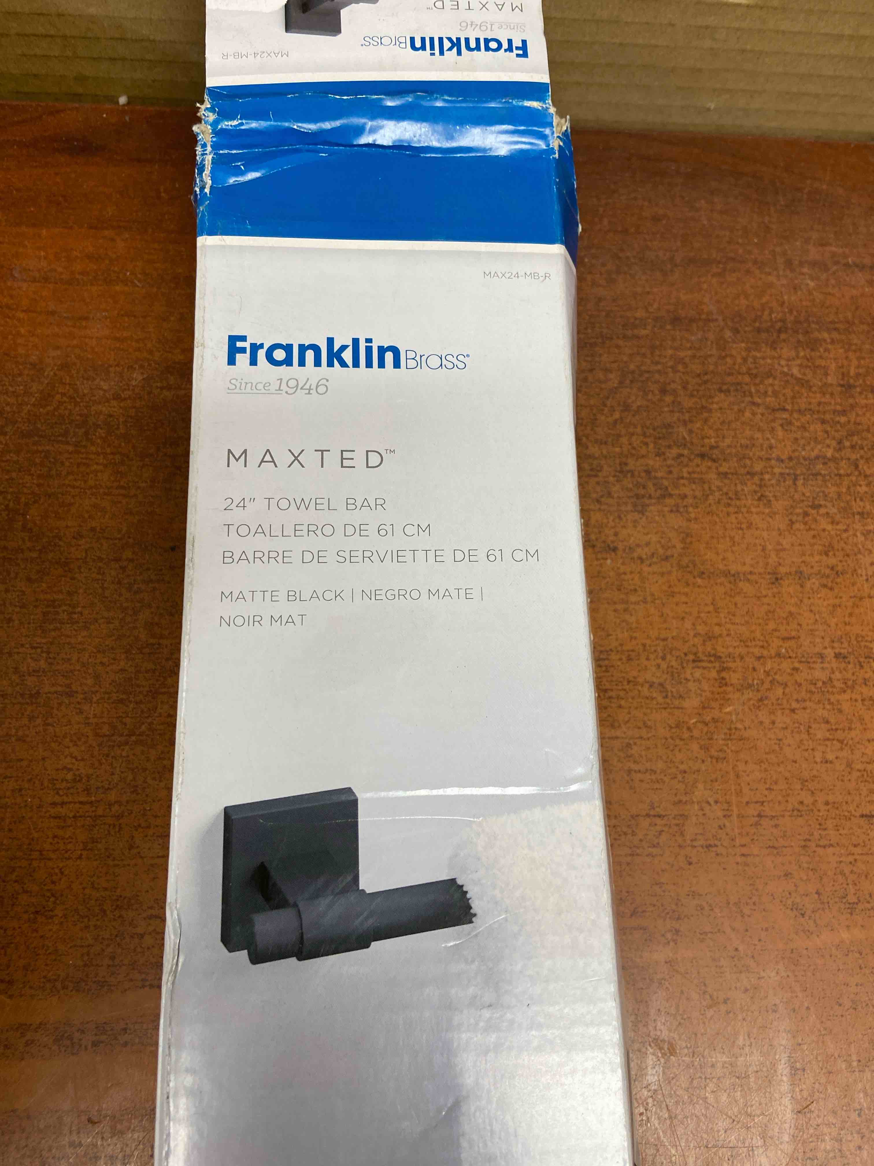 Franklin Brass Maxted 24 in. Towel Bar in Matte Black