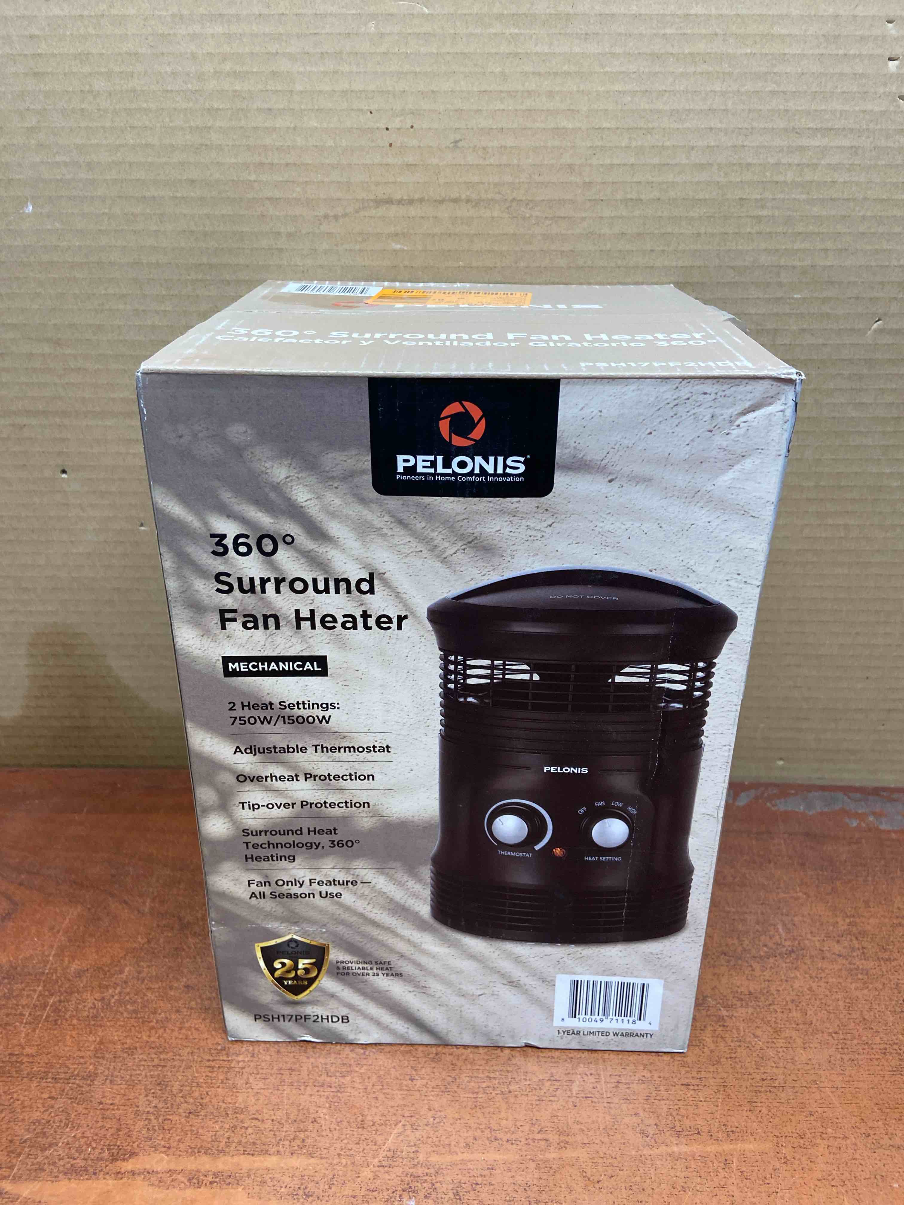 pelonis 1500-watt 360° surround fan heater, black