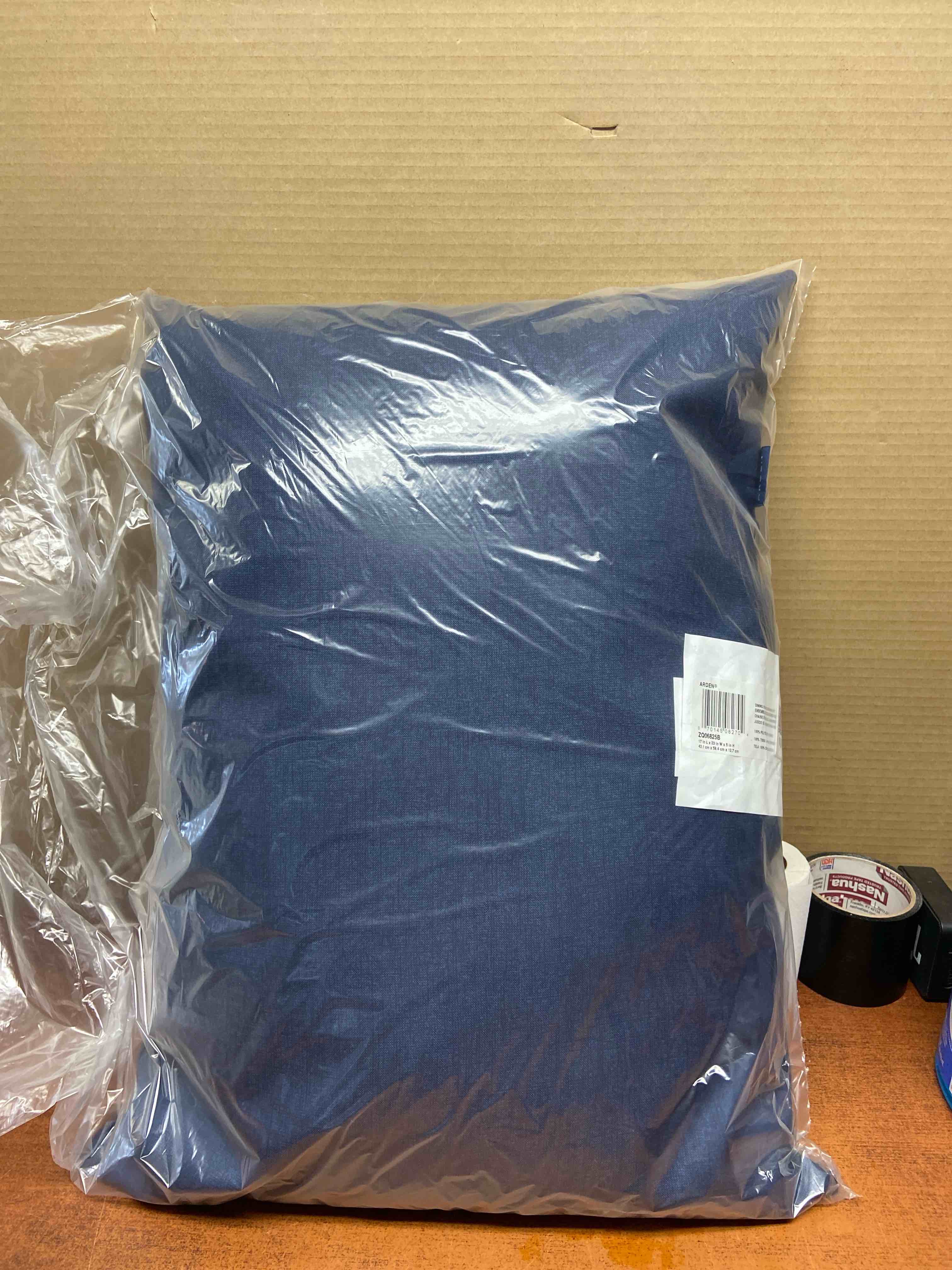 Condition photo showing New/Like New for arden selections outdoor cushion pillow back 21 x 21  sapphire blue leala