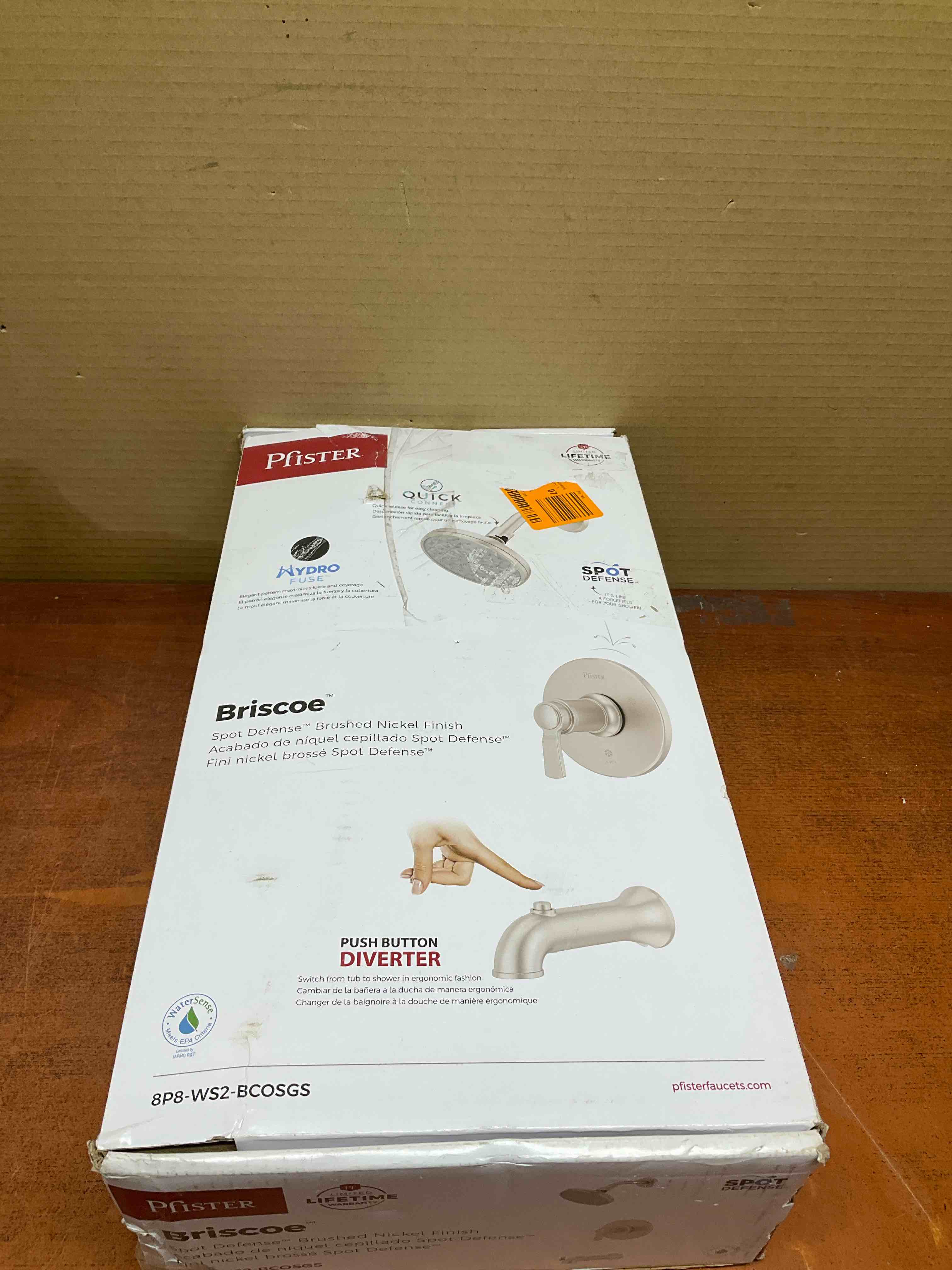 Condition photo showing New/Like New for briscoe single handle 1-spray tub and shower faucet 1.75 gpm in. spot defense stainless steel (valve included)