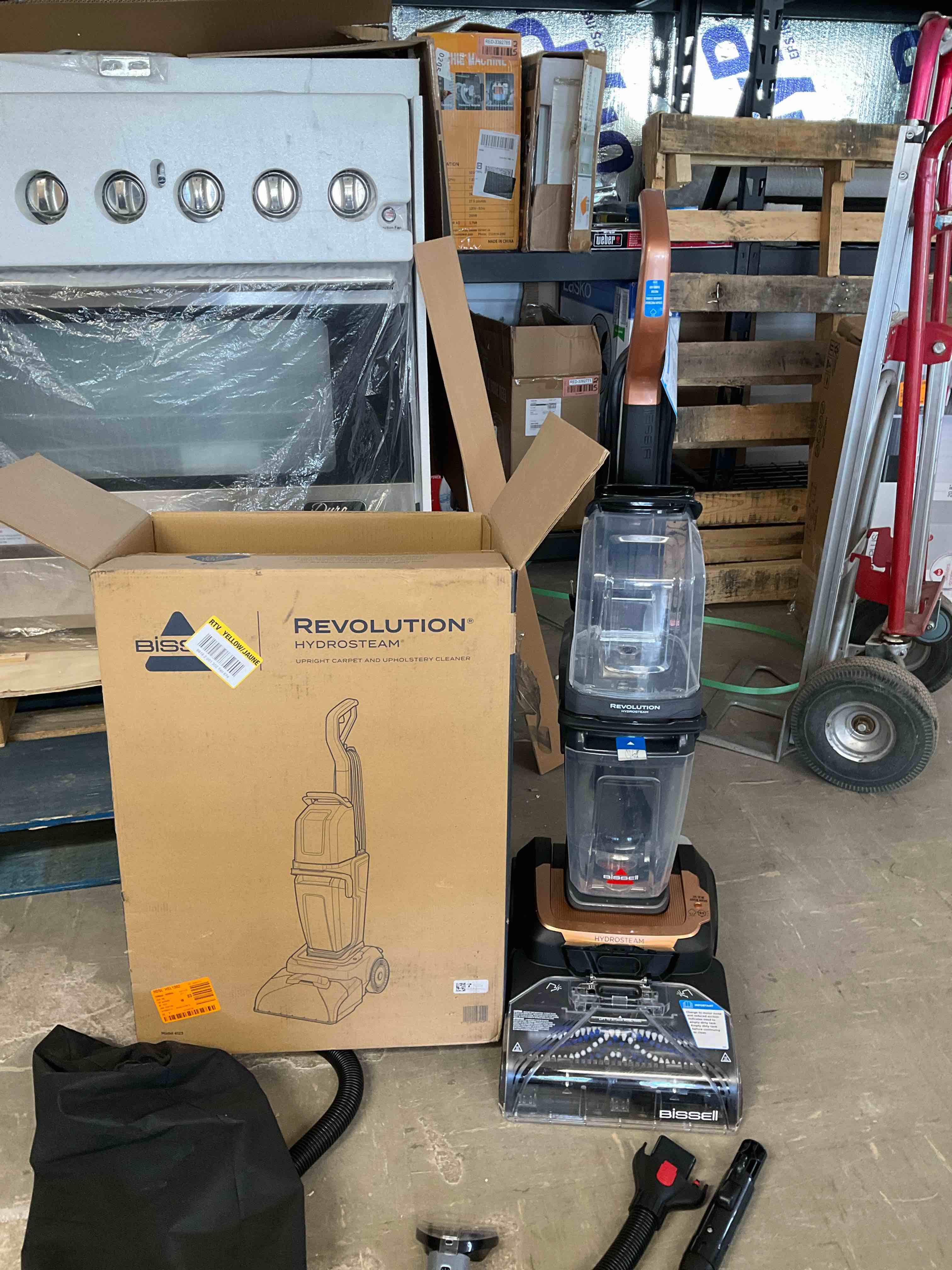 Condition photo showing New/Like New for revolution hydrosteam upright carpet cleaner