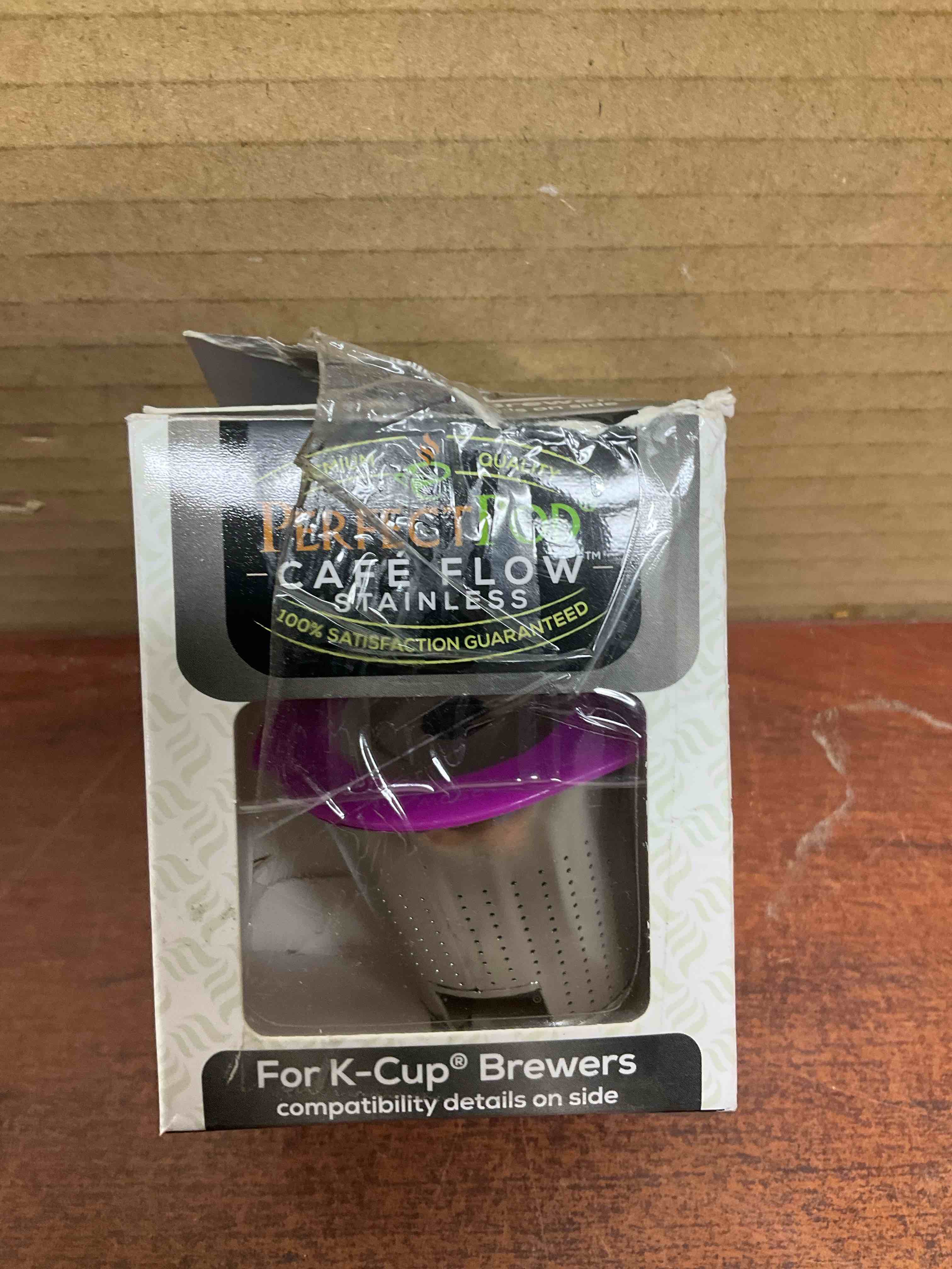 Condition photo showing New/Like New for cafe-flow stainless steel reusable refillable coffee filter cup by perfect pod