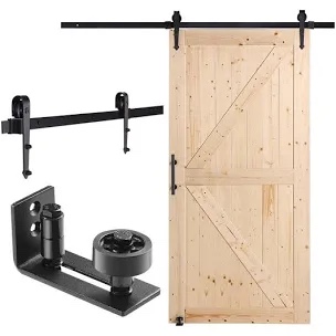 barn door and hardware kit, 30 x 84 x 1.38 in. wood sliding barn door, smoothly and quietly, access door by vevor wideky applicable in your home selected natural spruce material strong load-bearing capacity