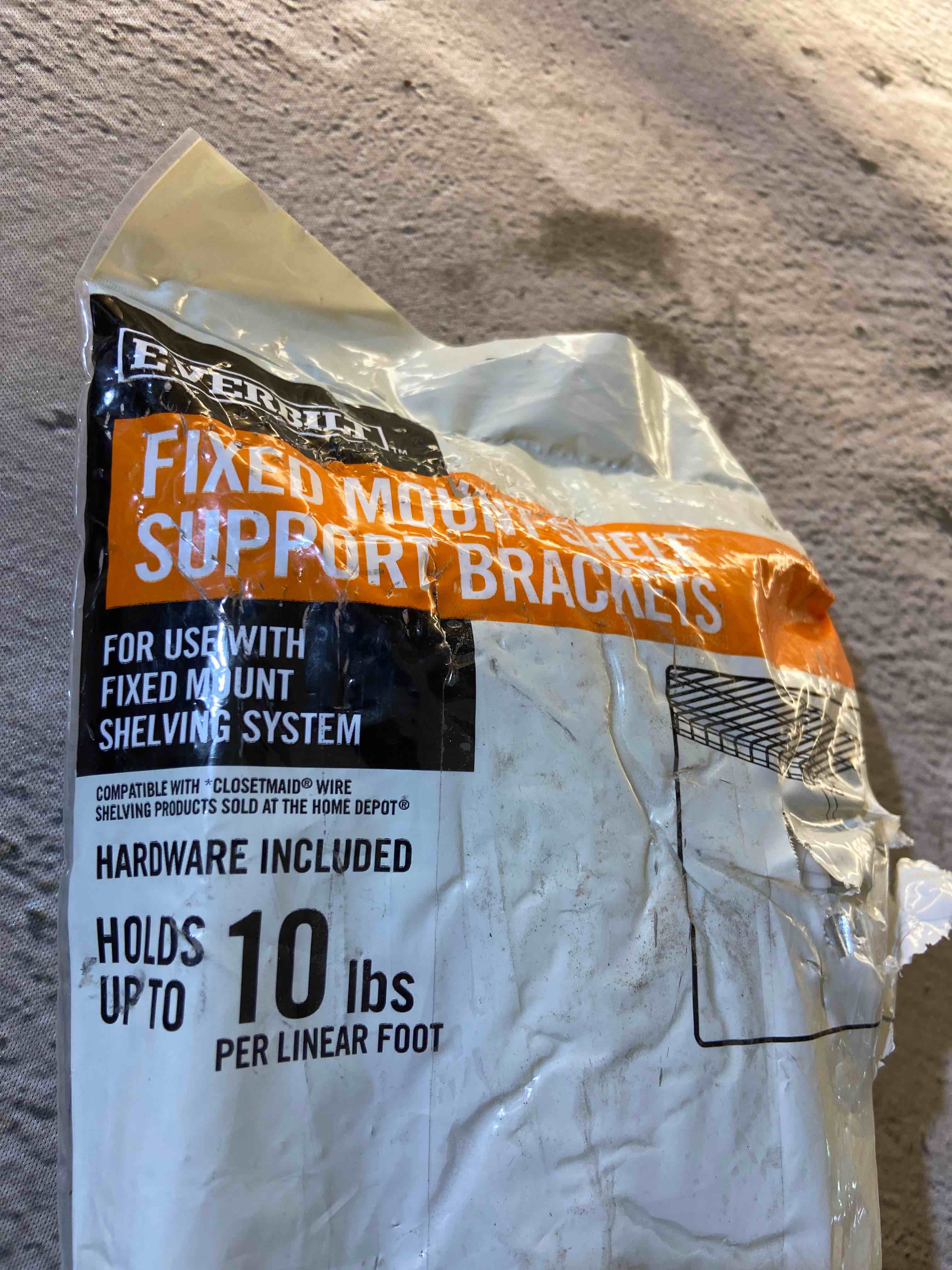 Fixed mount shelf support brackets 12 pack’