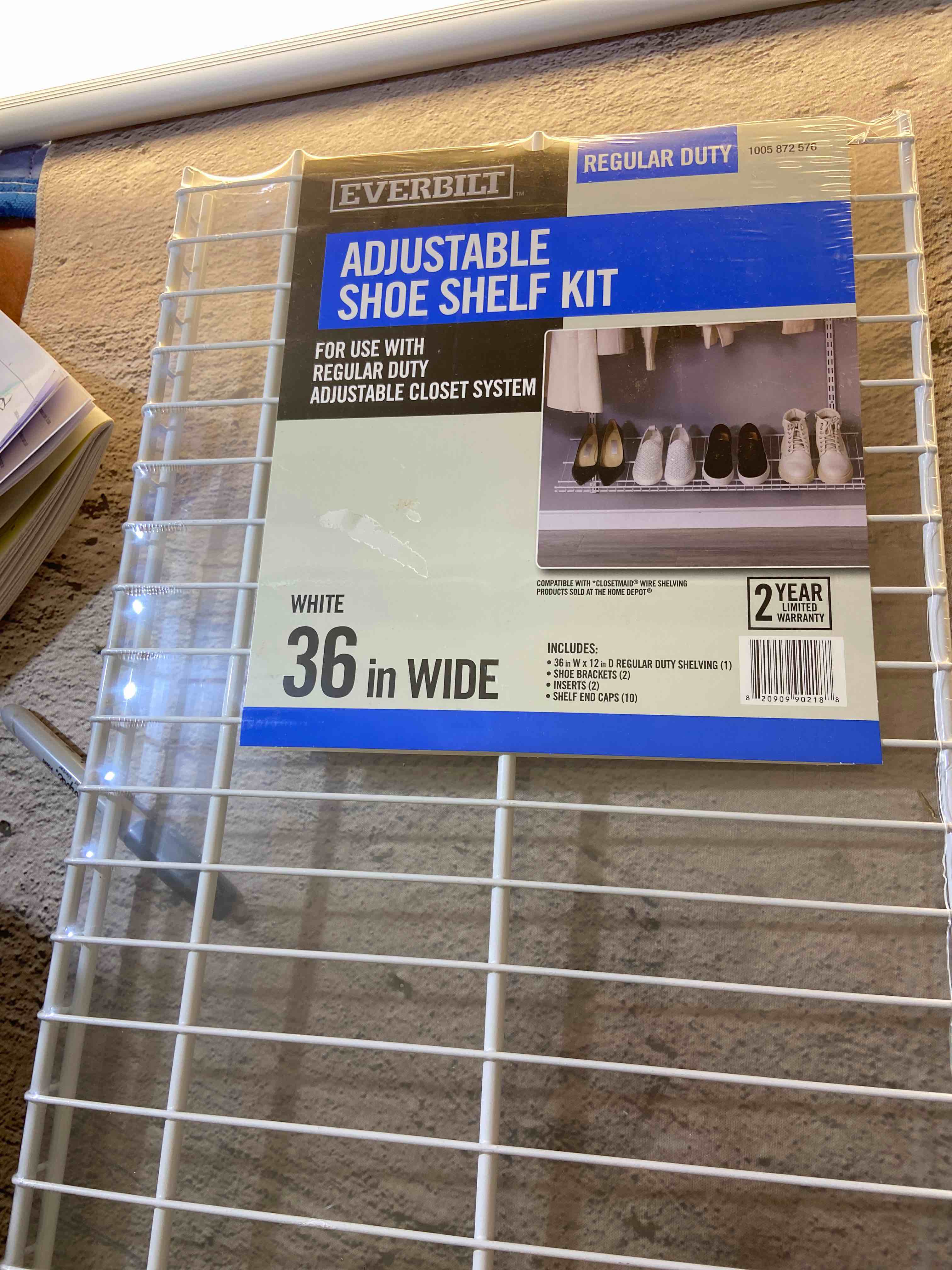 Everbuilt adjustable shoe shelf