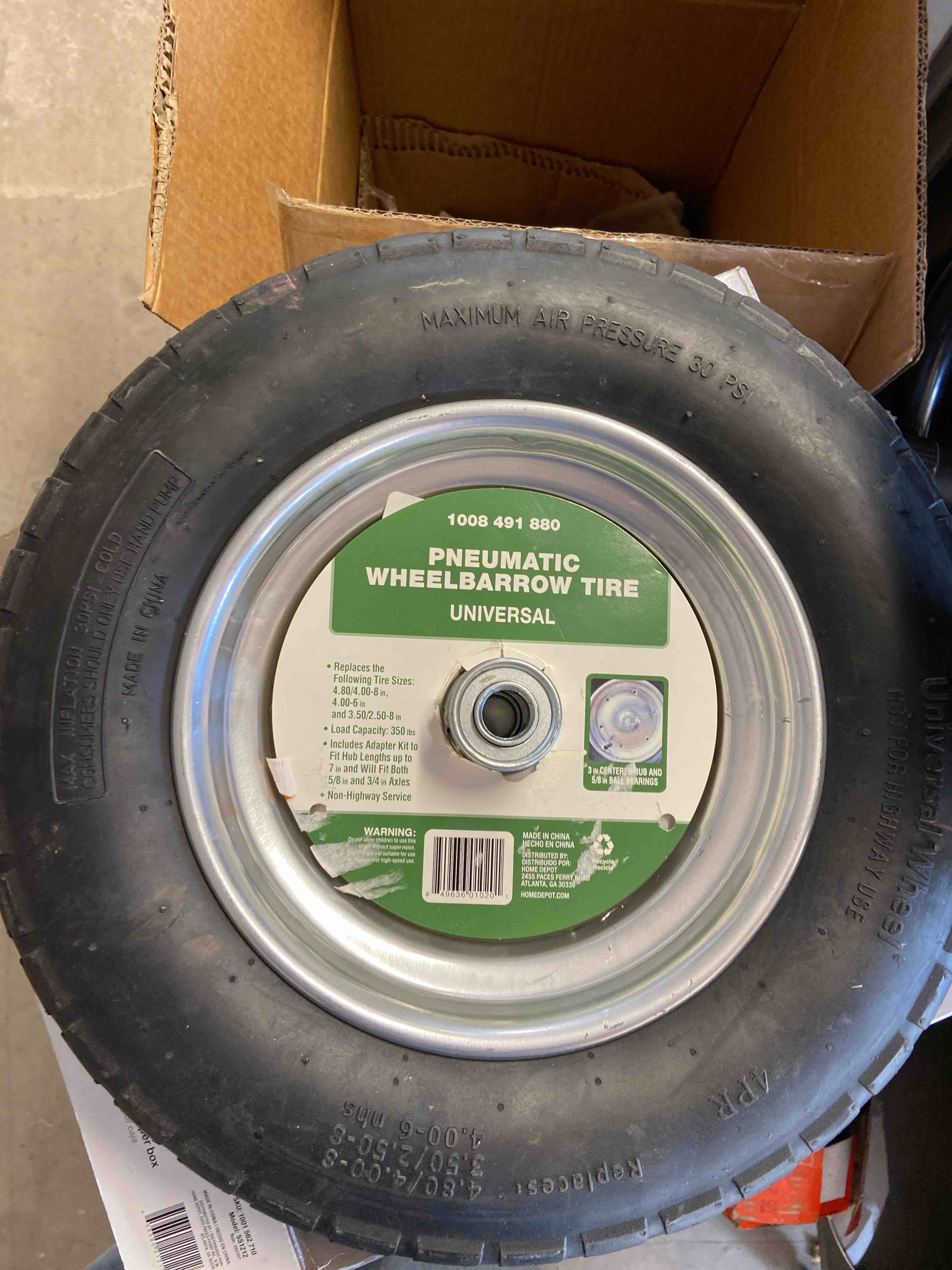 15” pneumatic  wheelbarrow tire 