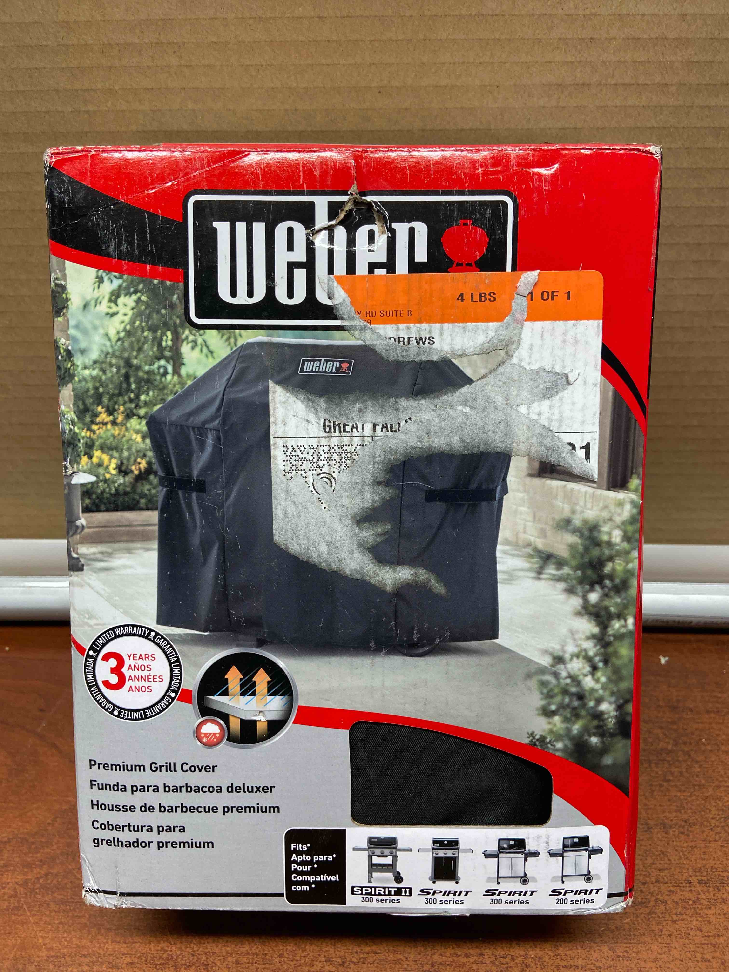 Weber - Spirit and Spirit II 3-Burner Gas Grill Cover - Black