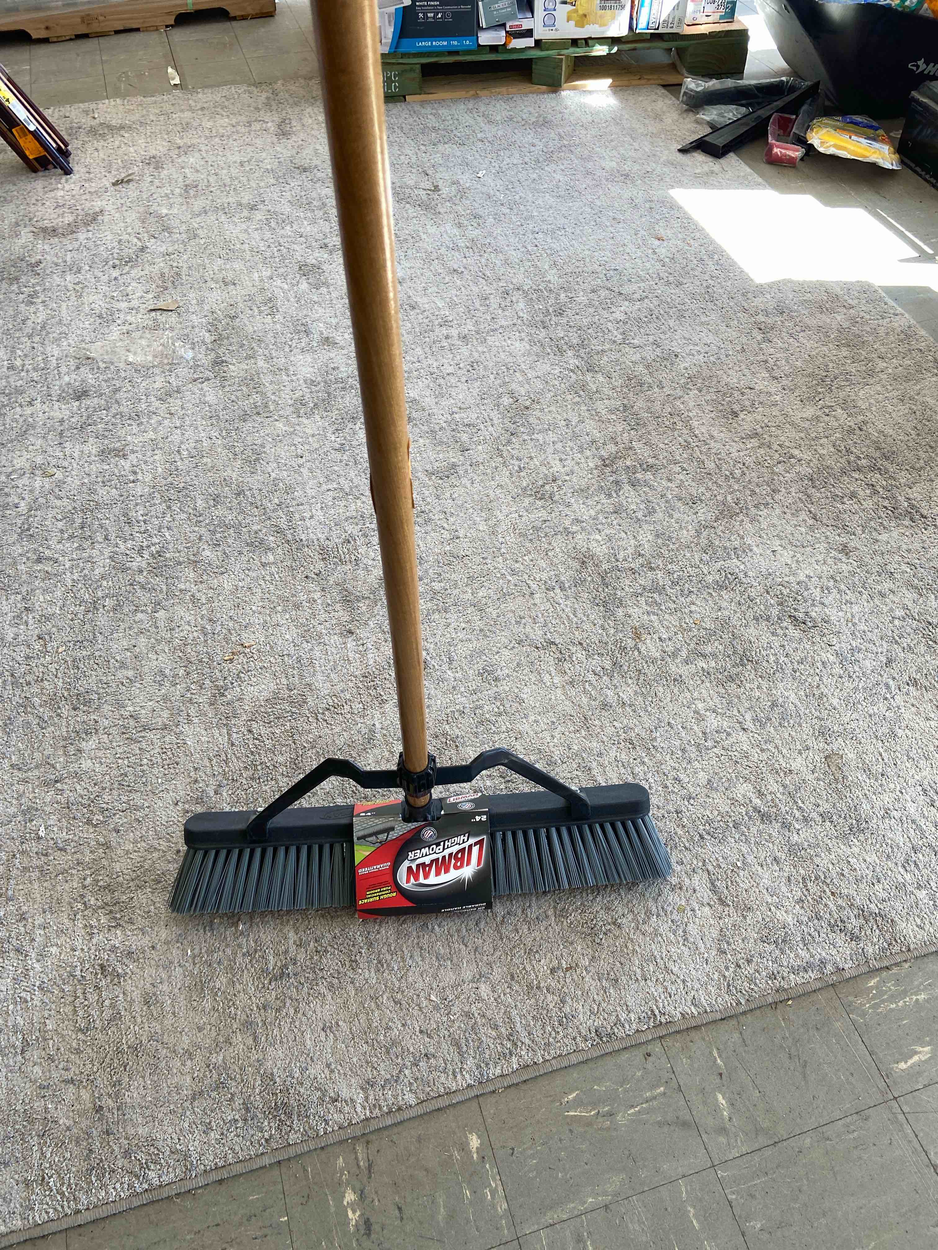 Libman High Power Polyethylene Terephthalate 24 in. Rough Surface Push Broom