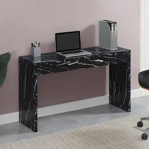 Northfield 48 in. L Black Faux Marble Rectangle Manufactured Wood Console Table