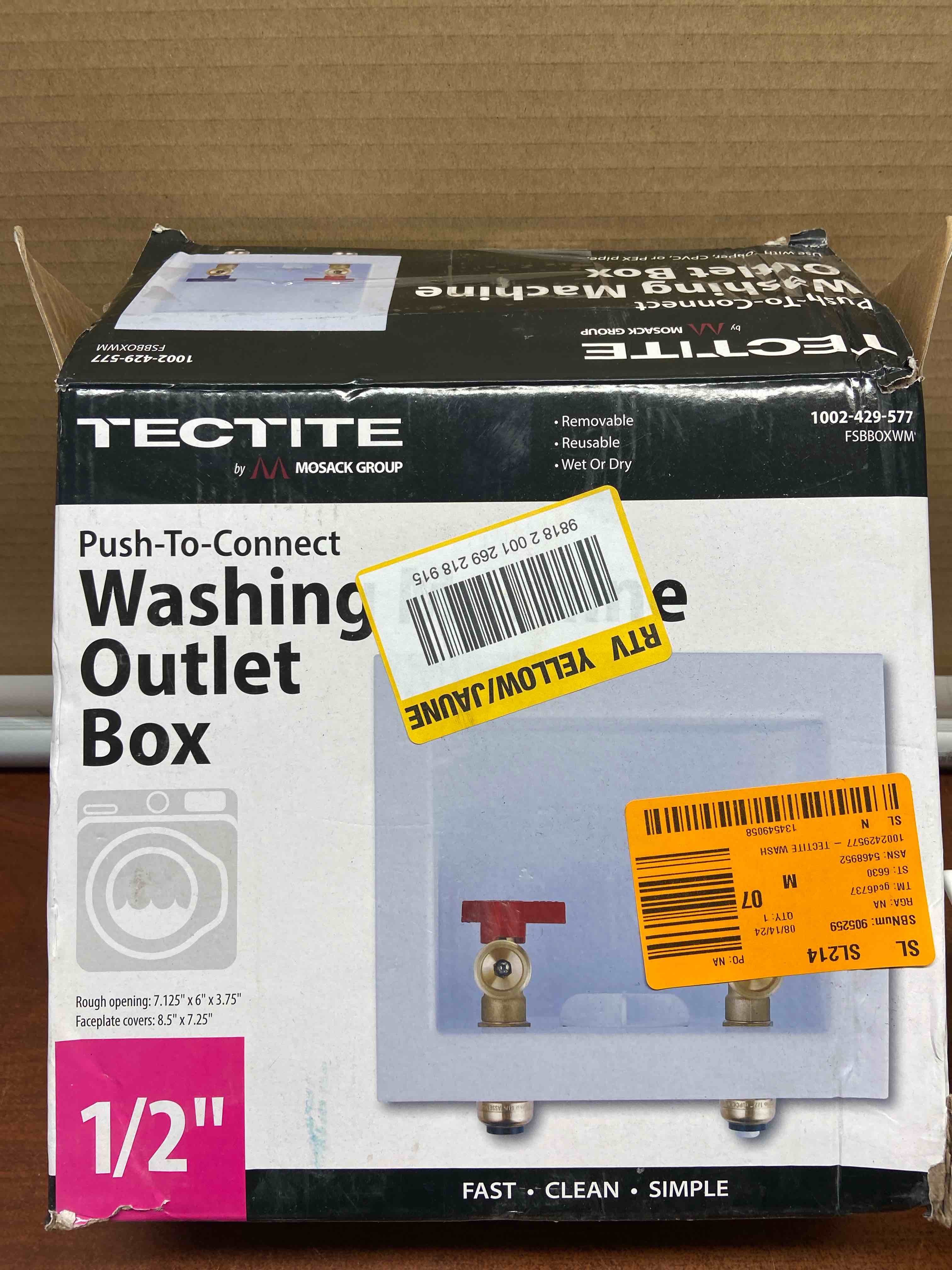 Tectite 4932521 0.5 in. Dia. Apollo Washing Machine Outlet Box