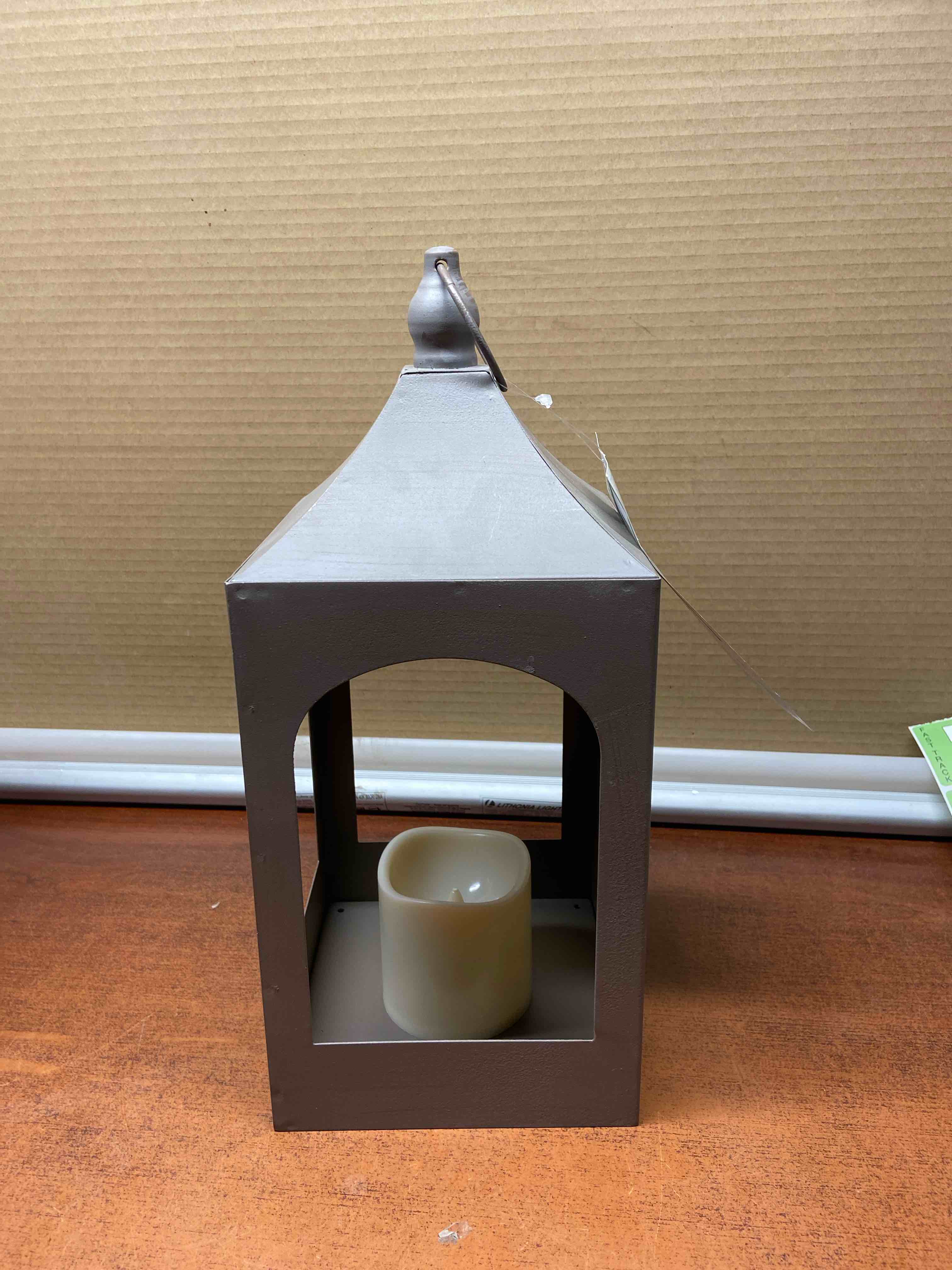 14” Metal Lantern with Led candle